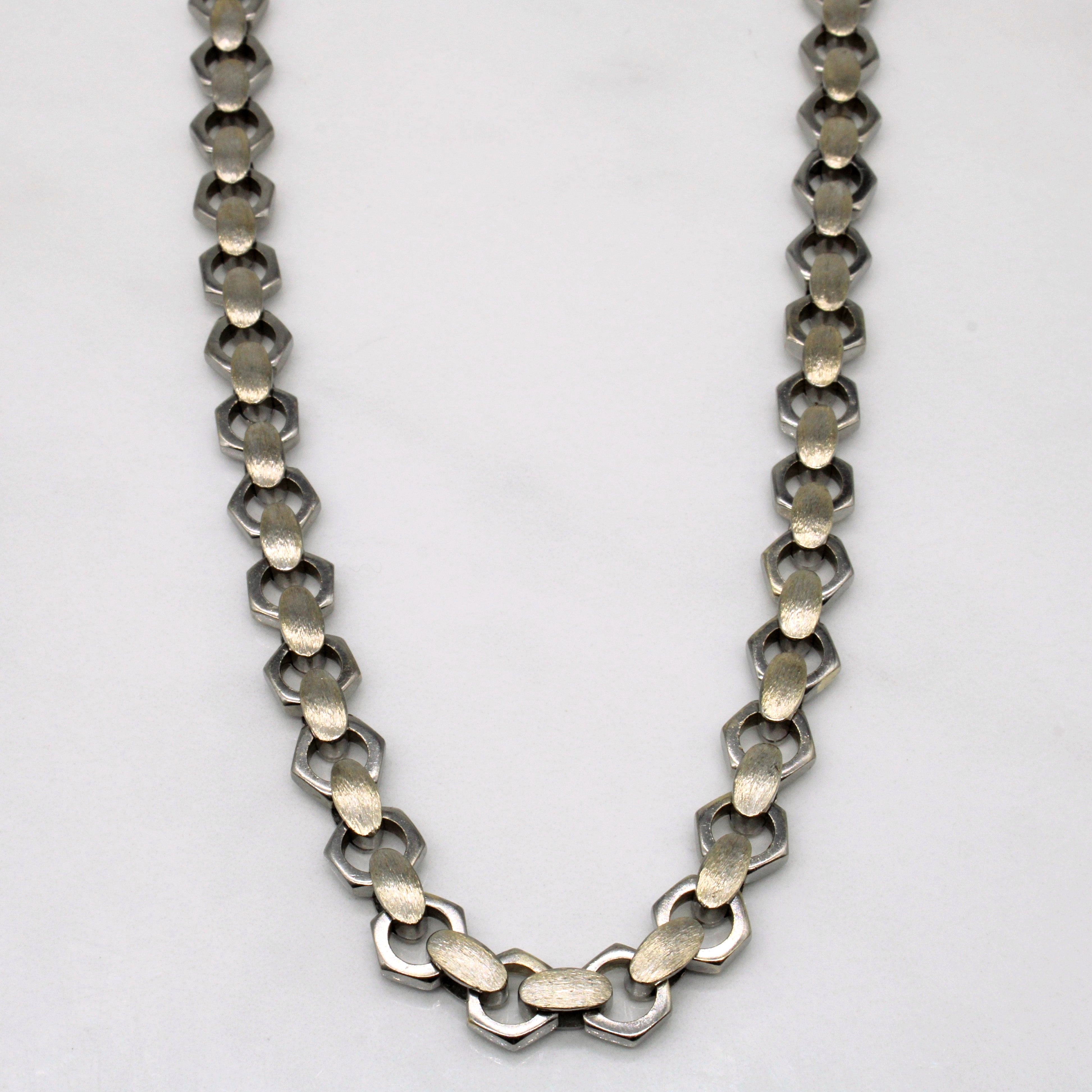 18k Two Tone Gold Unique Link Chain | 19" |