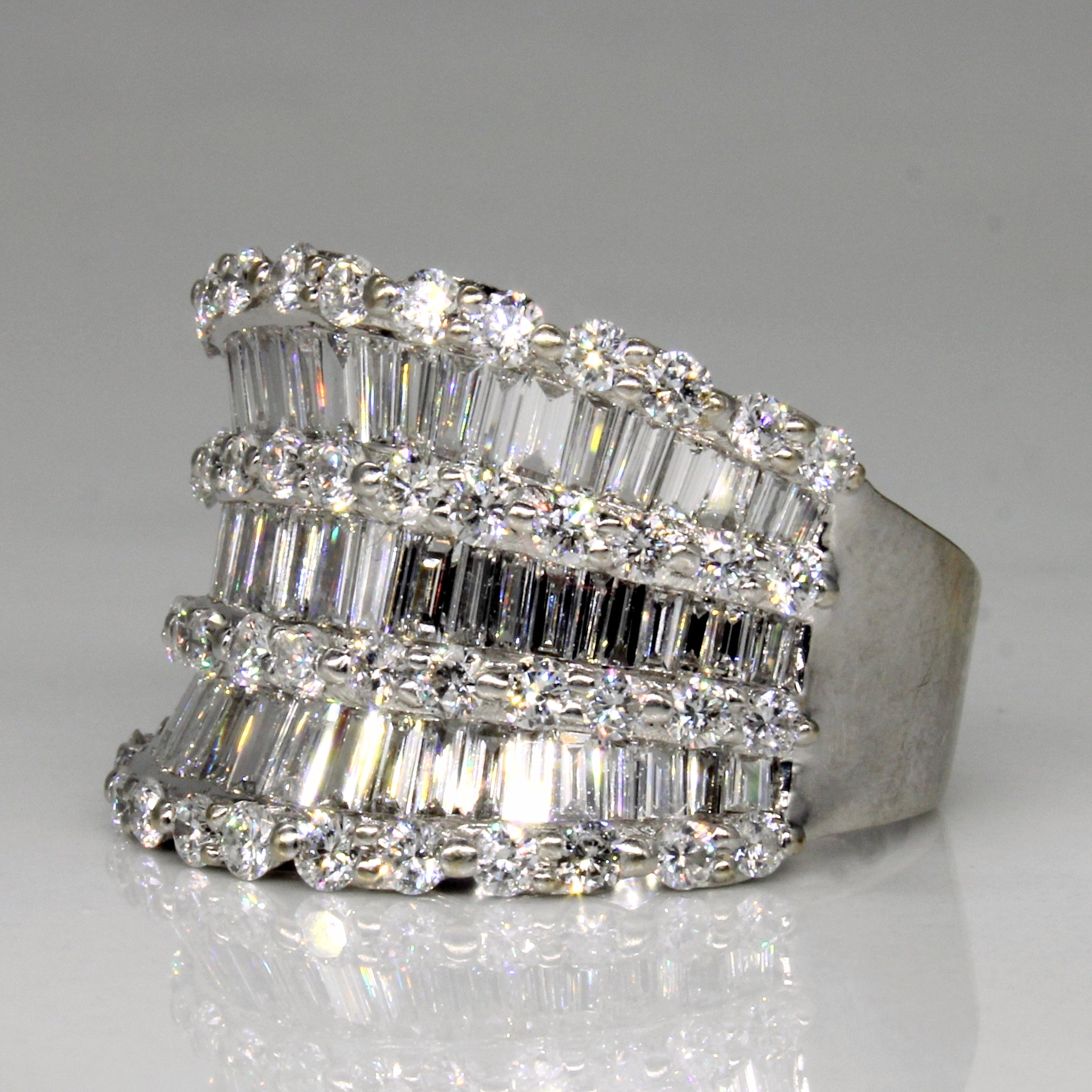 Bague sertie de diamants | 3,60 ct | Taille 7,5 |