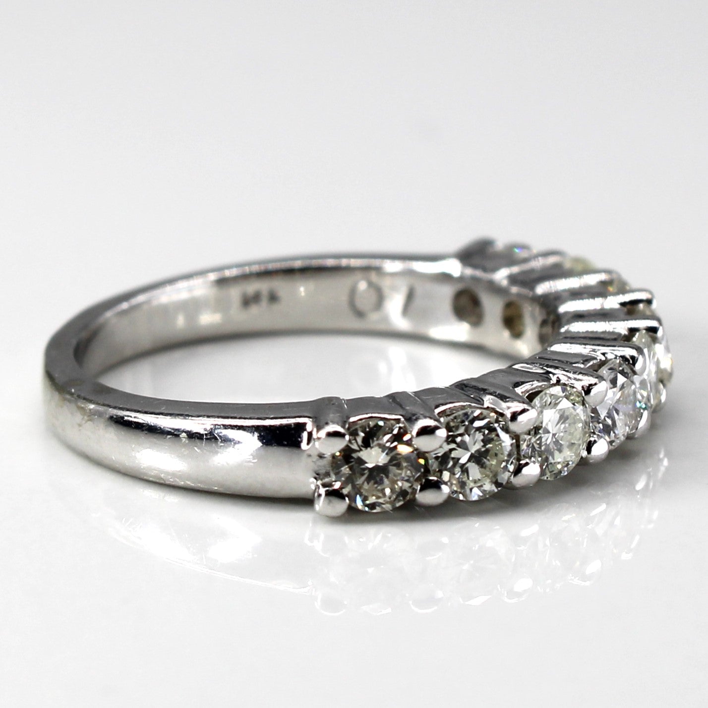 Pave Set Diamond Wedding Band | 1.05ctw | SZ 6.5 |