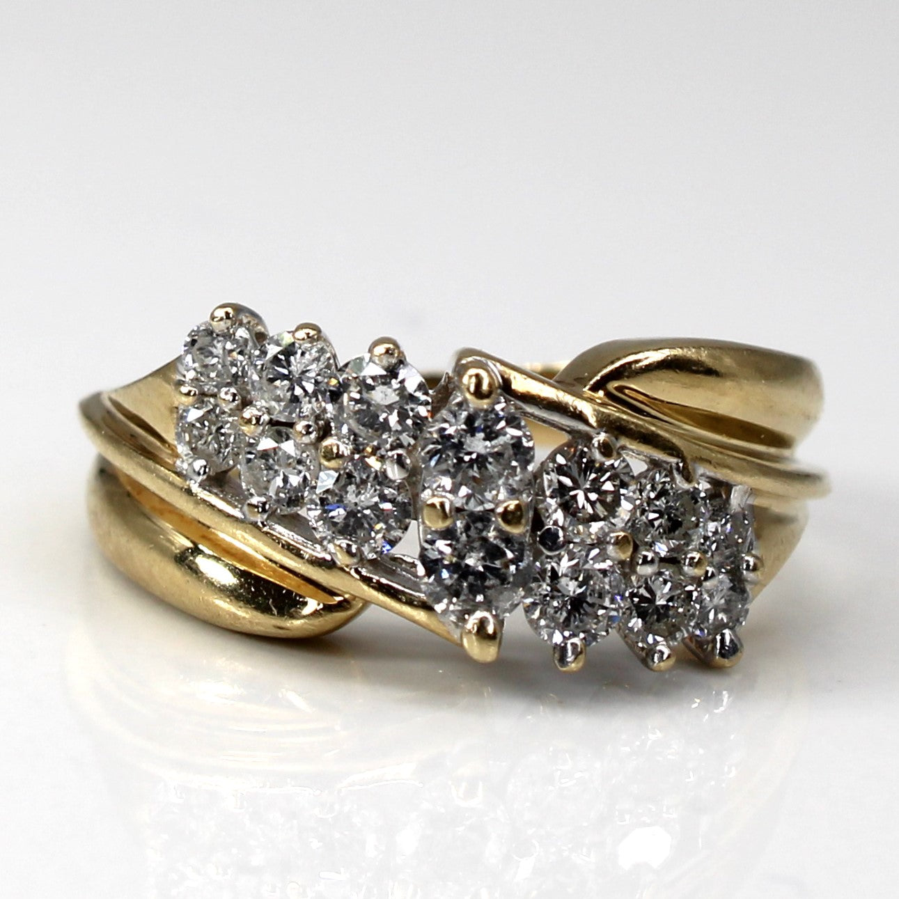Cluster Diamond Bypass Ring | 0.56ctw | SZ 6.25 |