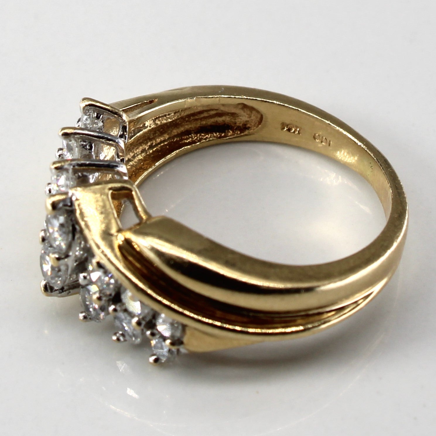 Cluster Diamond Bypass Ring | 0.56ctw | SZ 6.25 |