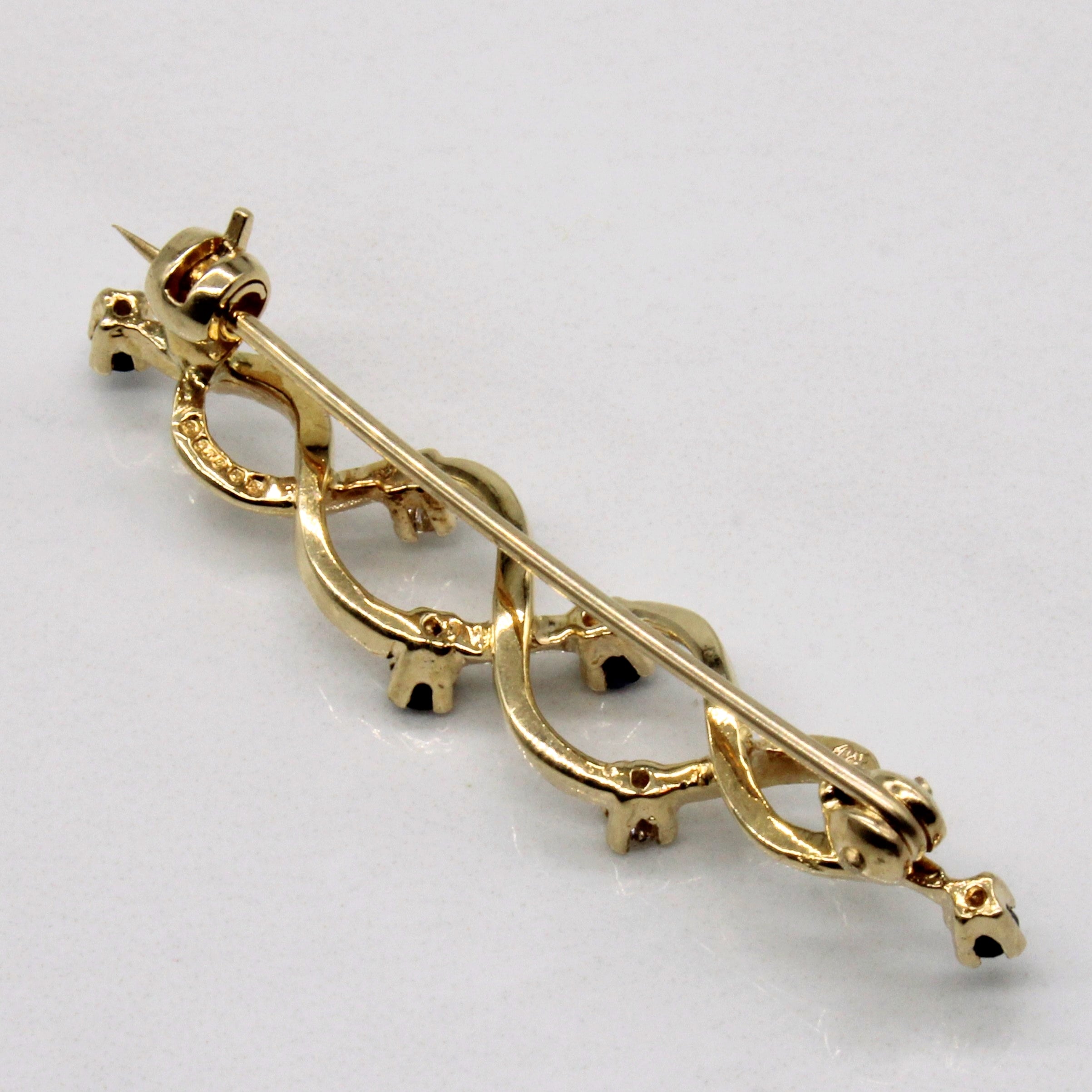 London 1979 Sapphire & Diamond Twist Brooch | 0.16ctw, 0.06ctw |