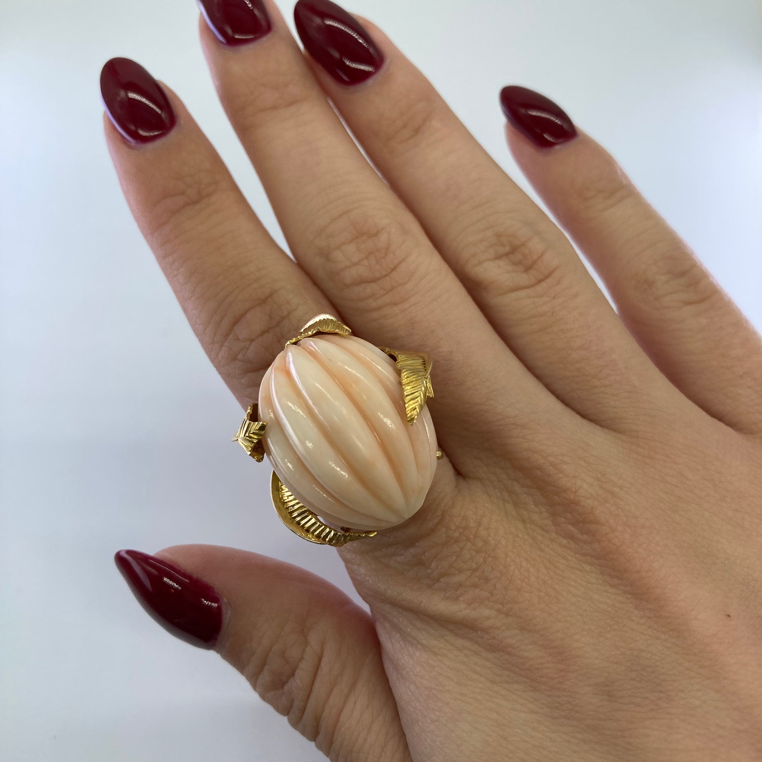 Pink Coral Cocktail Ring | 43.00ct | SZ 5.25 |