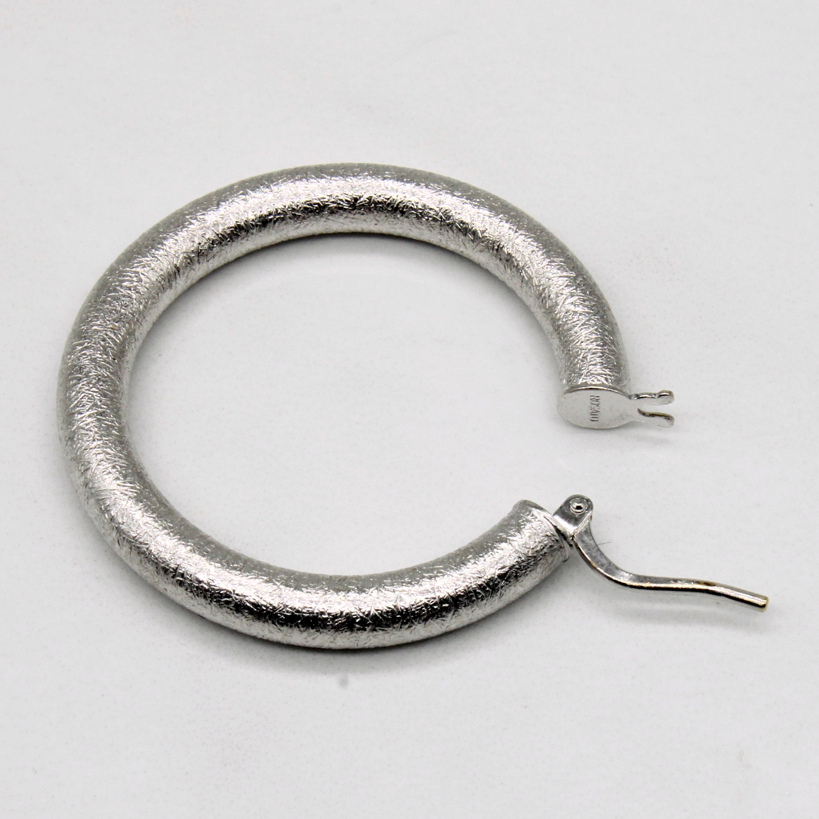 14k White Gold Hoop Earrings