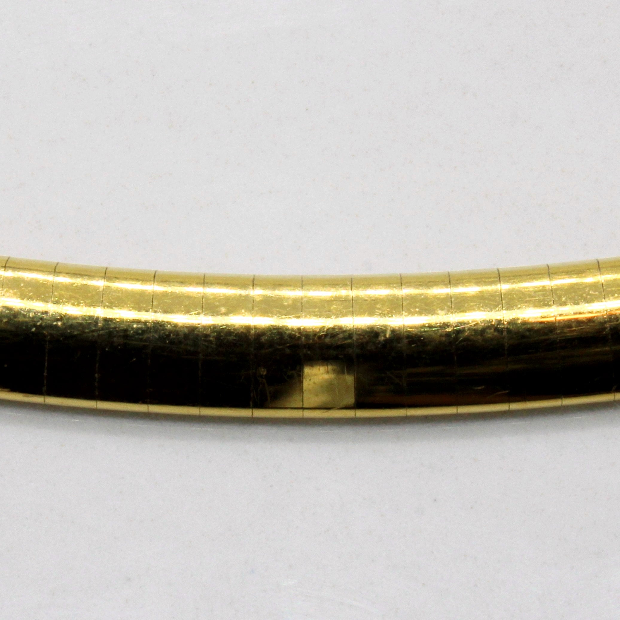 Omega Link Chain 18k Yellow Gold Necklace | 17" |