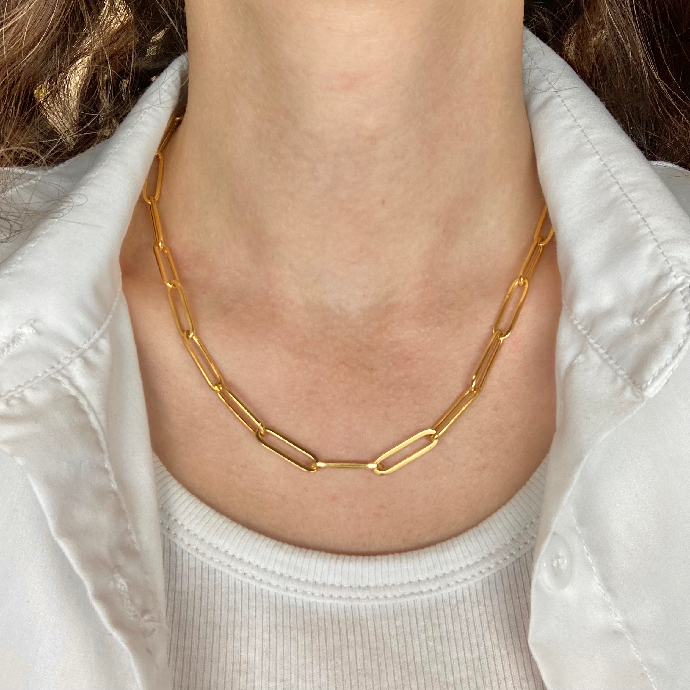 Chaîne à maillons ovales en or jaune 21 carats | 18 pouces |