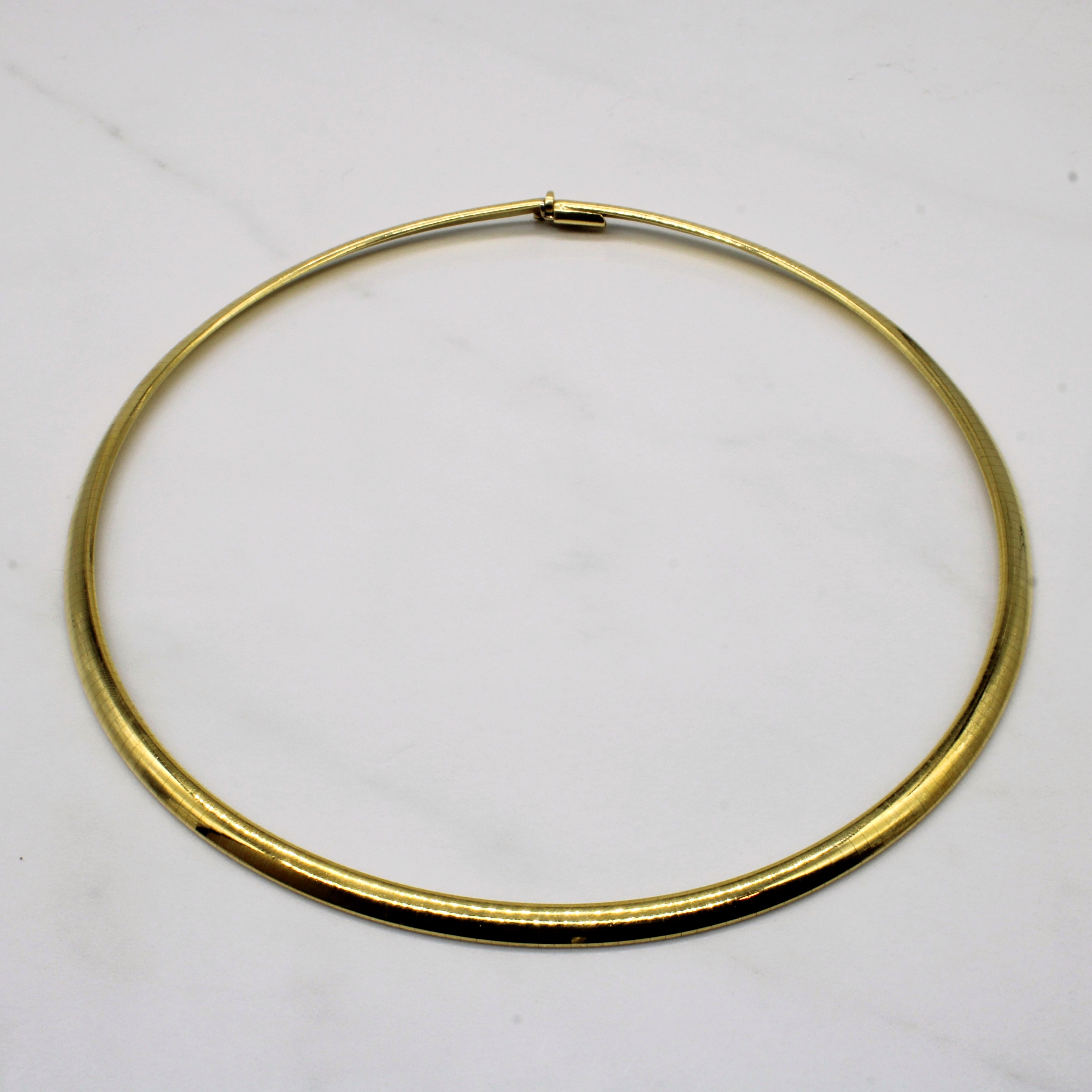 Omega Link Chain 18k Yellow Gold Necklace | 17" |