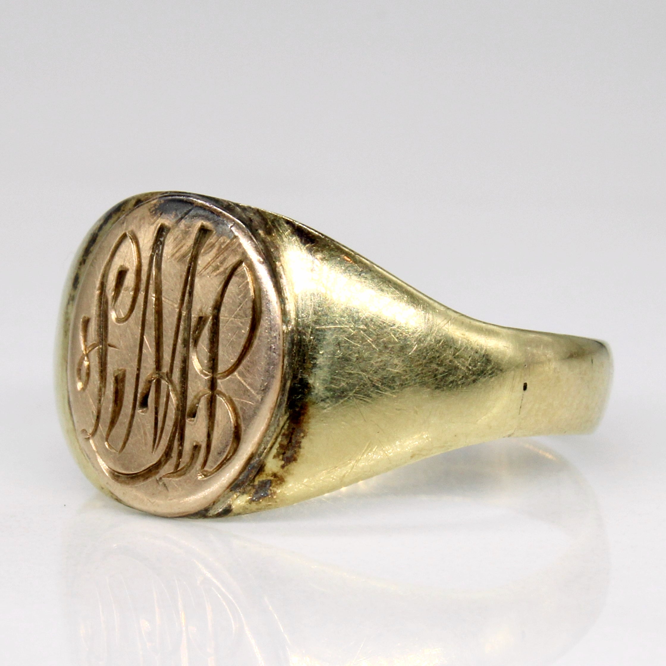 10k Yellow Gold 'LMP' Signet Ring | SZ 9.75 |