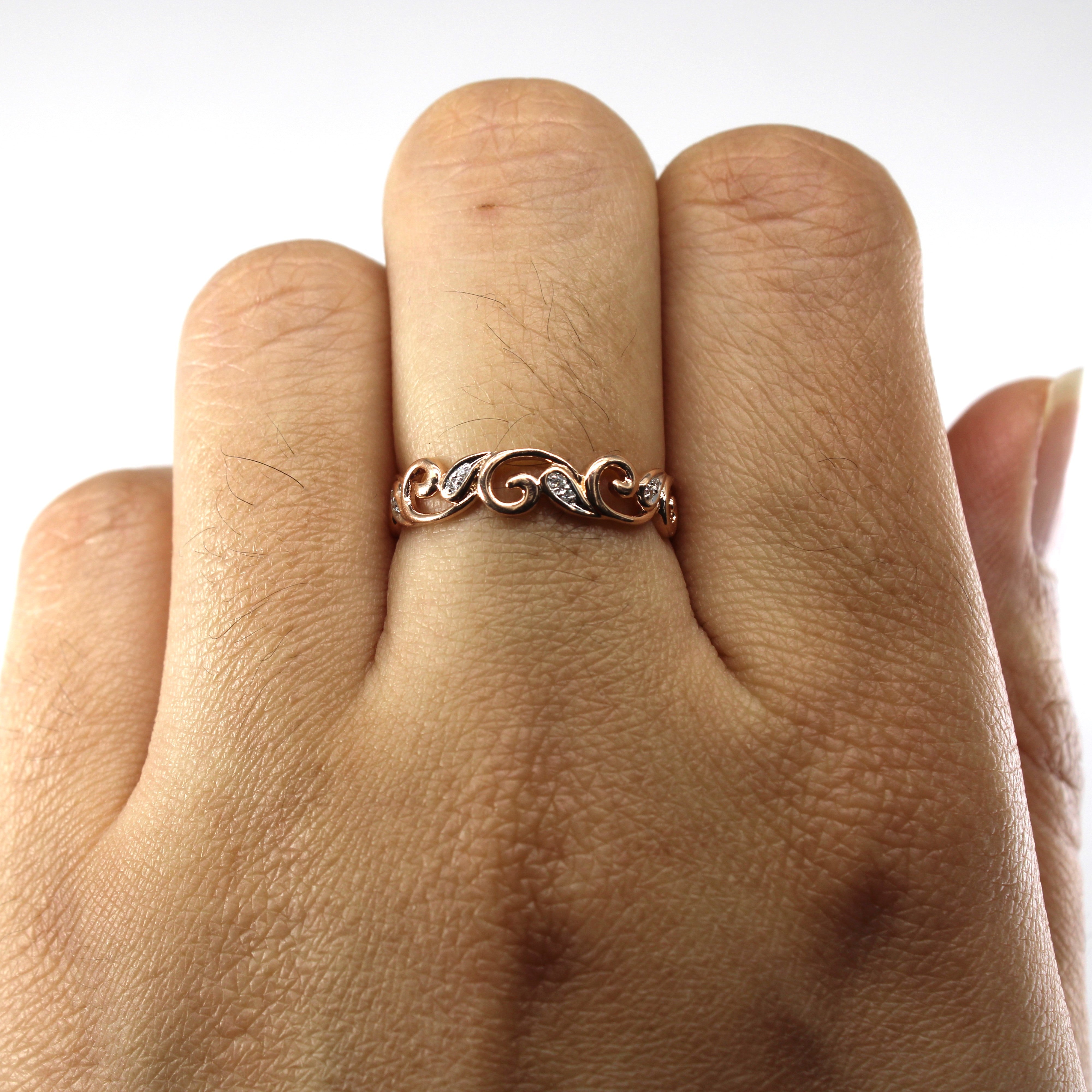 Filigree Design Diamond Ring | 0.05ctw | SZ 6.5 |