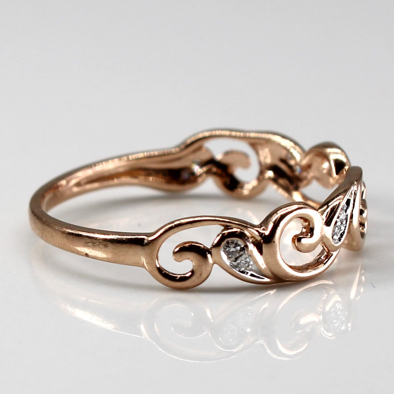 Filigree Design Diamond Ring | 0.05ctw | SZ 6.5 |