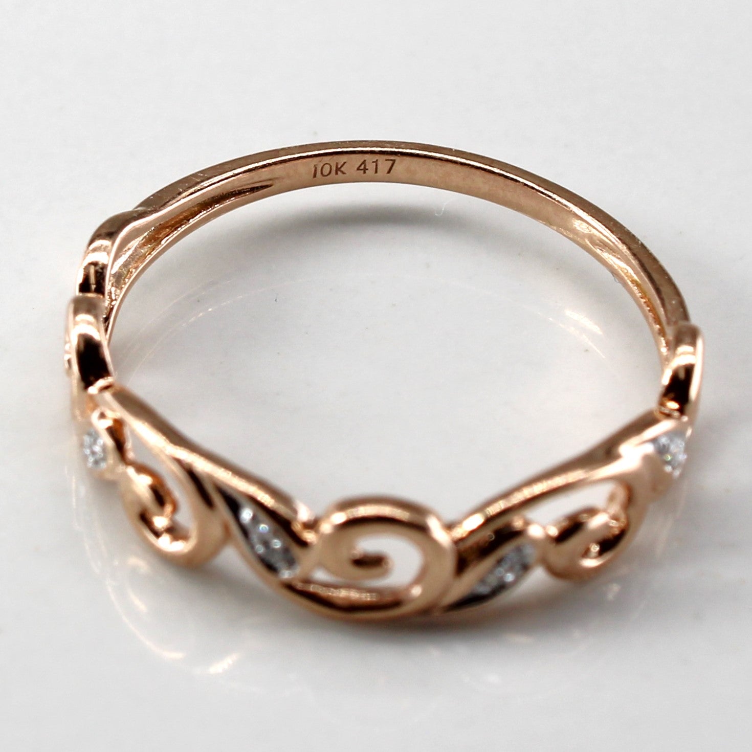 Filigree Design Diamond Ring | 0.05ctw | SZ 6.5 |