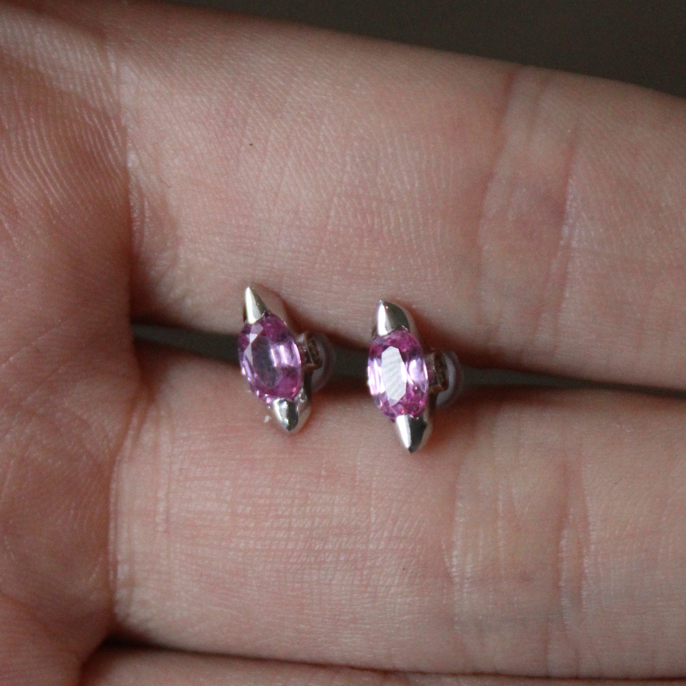 Pink Sapphire & Diamond Earrings | 1.00ctw, 0.10ctw |