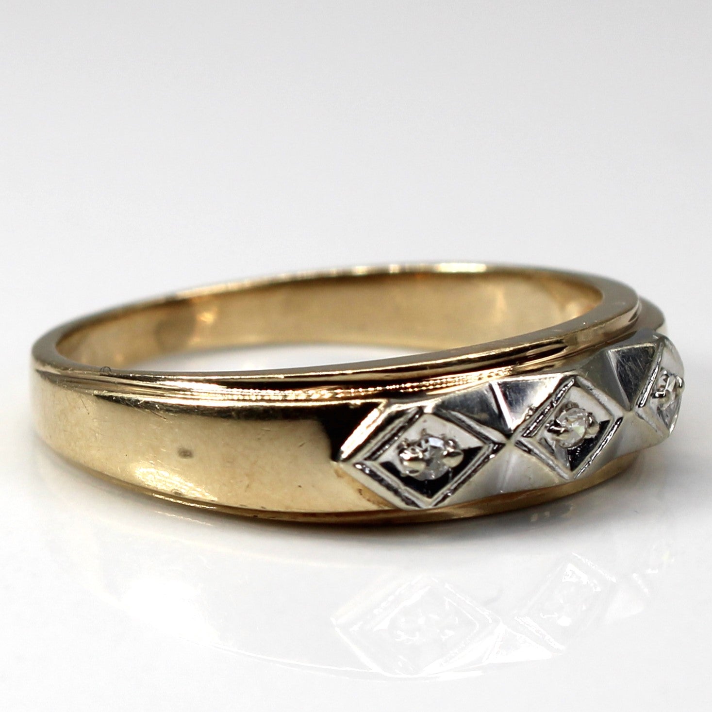 Three Stone Diamon Ring | 0.03ctw | SZ 9 |