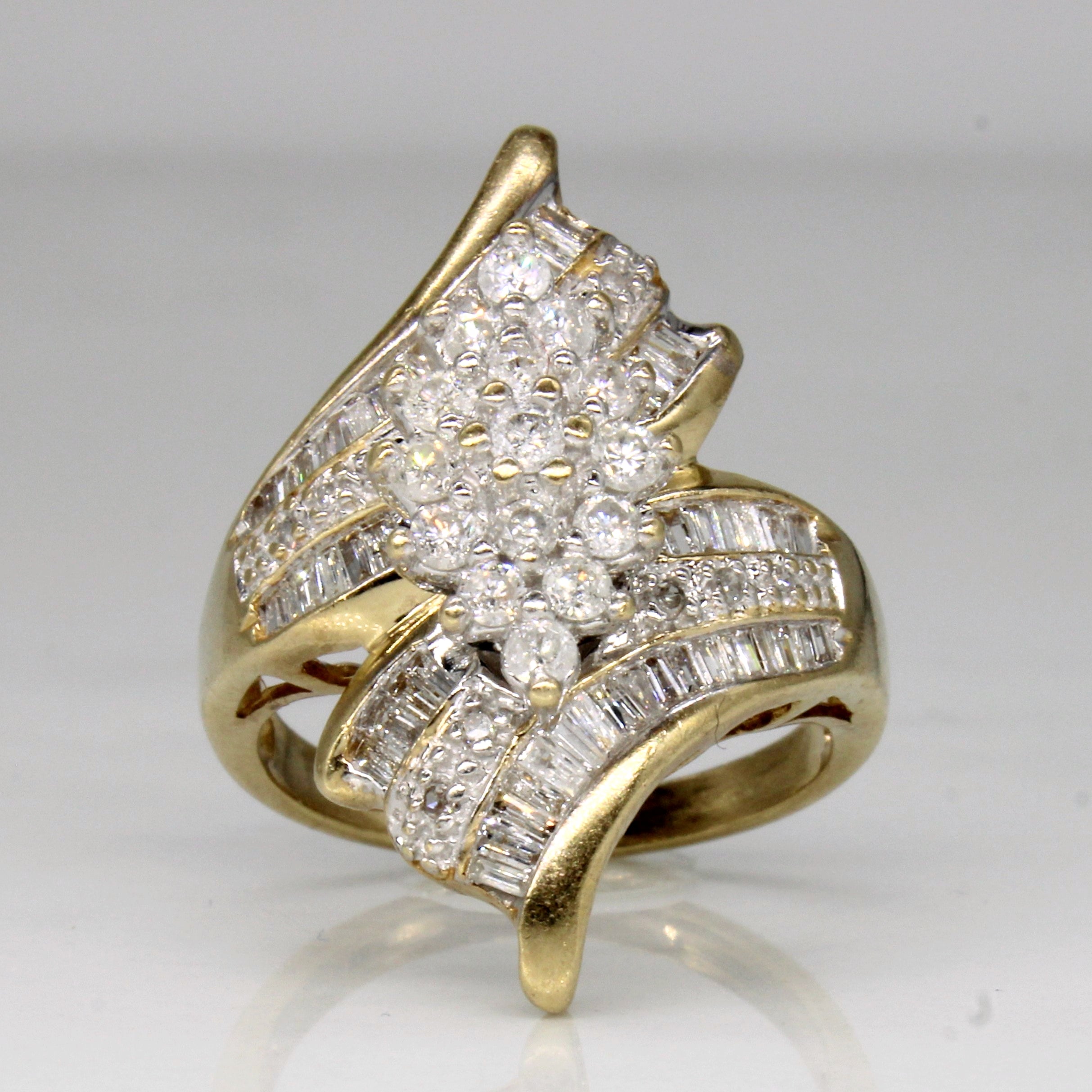 Diamond Waterfall Ring | 1.00ctw | SZ 6.75 |