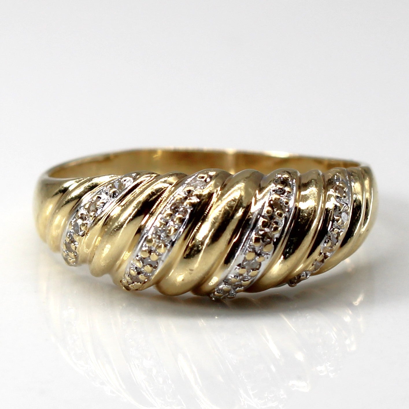 Textured Diamond Dome Ring | 0.10ctw | SZ 9.25 |