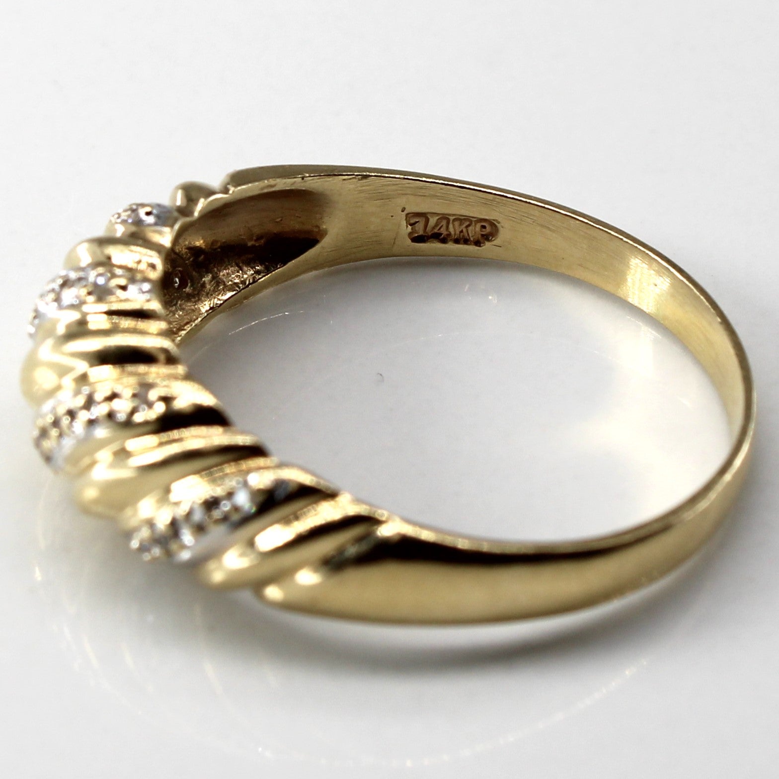 Textured Diamond Dome Ring | 0.10ctw | SZ 9.25 |
