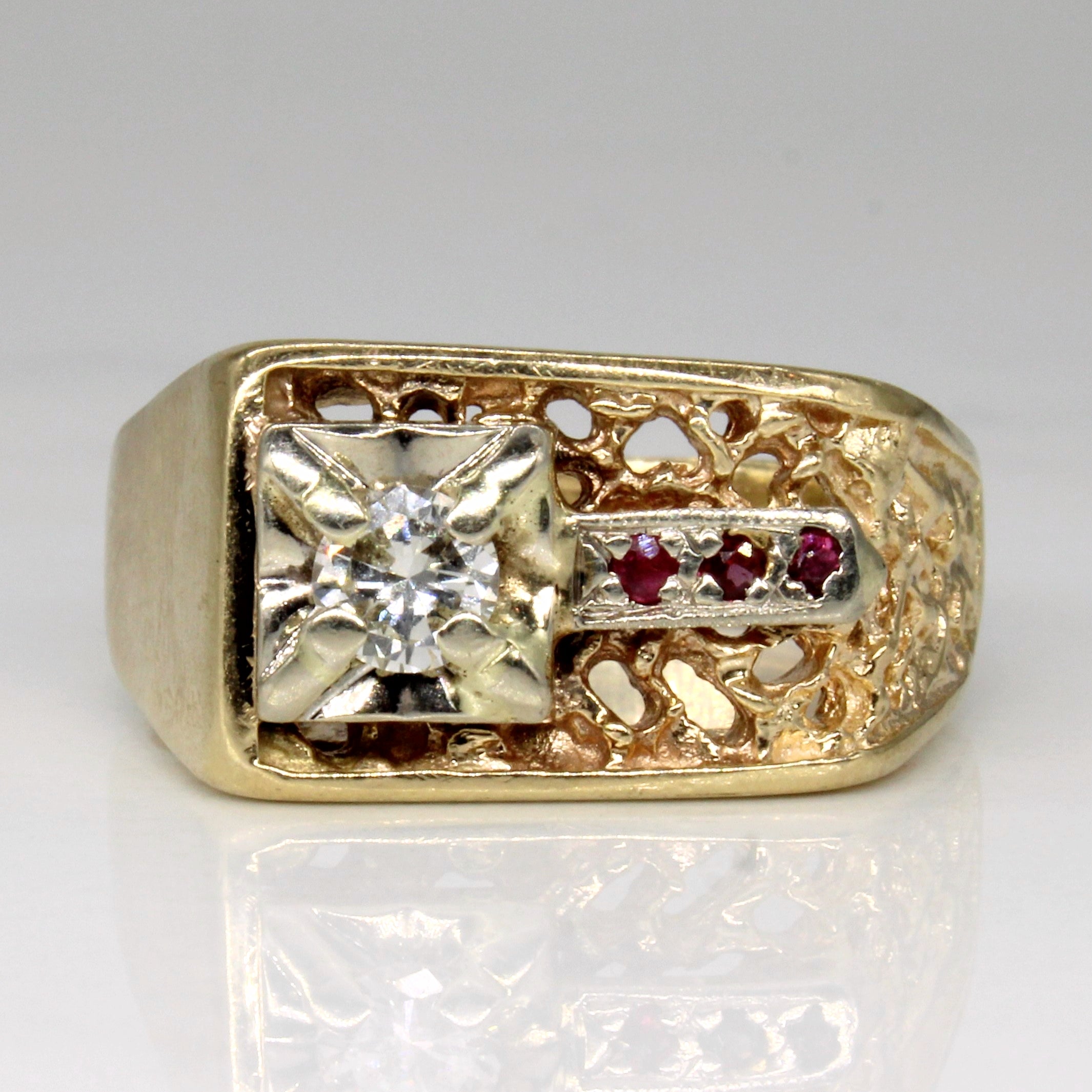 Diamond & Ruby Ring | 0.30ct, 0.06ctw | SZ 9.5 |