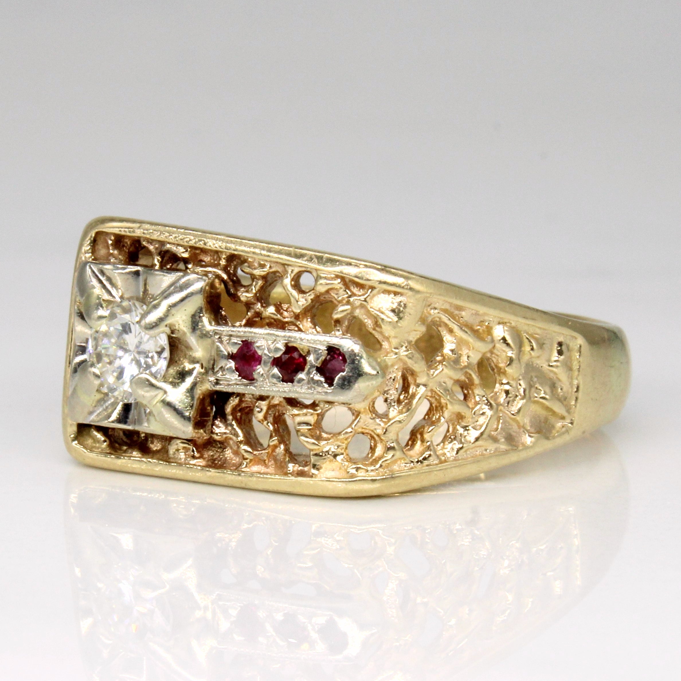 Diamond & Ruby Ring | 0.30ct, 0.06ctw | SZ 9.5 |
