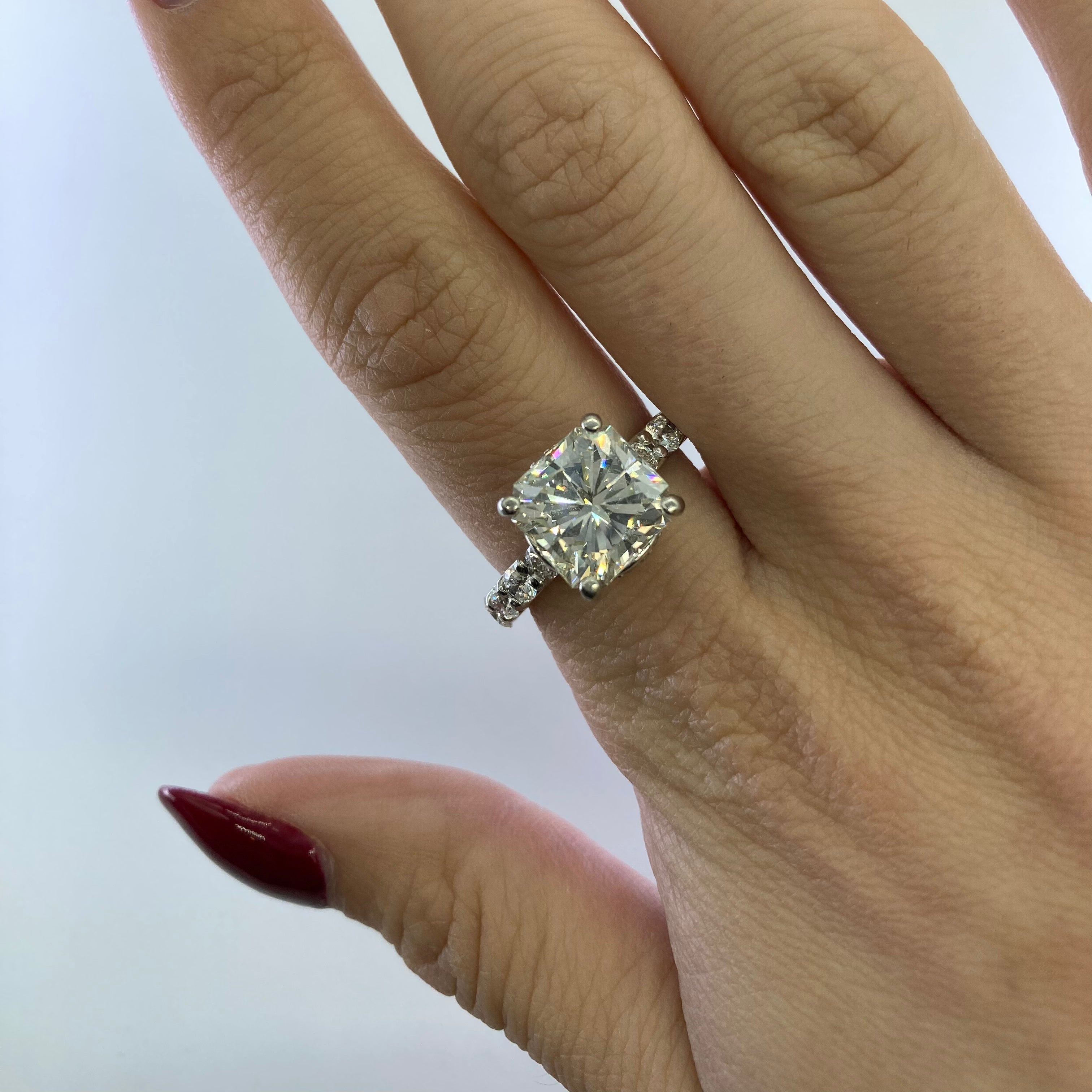 4.29ct HRD Antwerp Radiant Diamond Engagement Ring | 5.30ctw | SZ 6.75 |