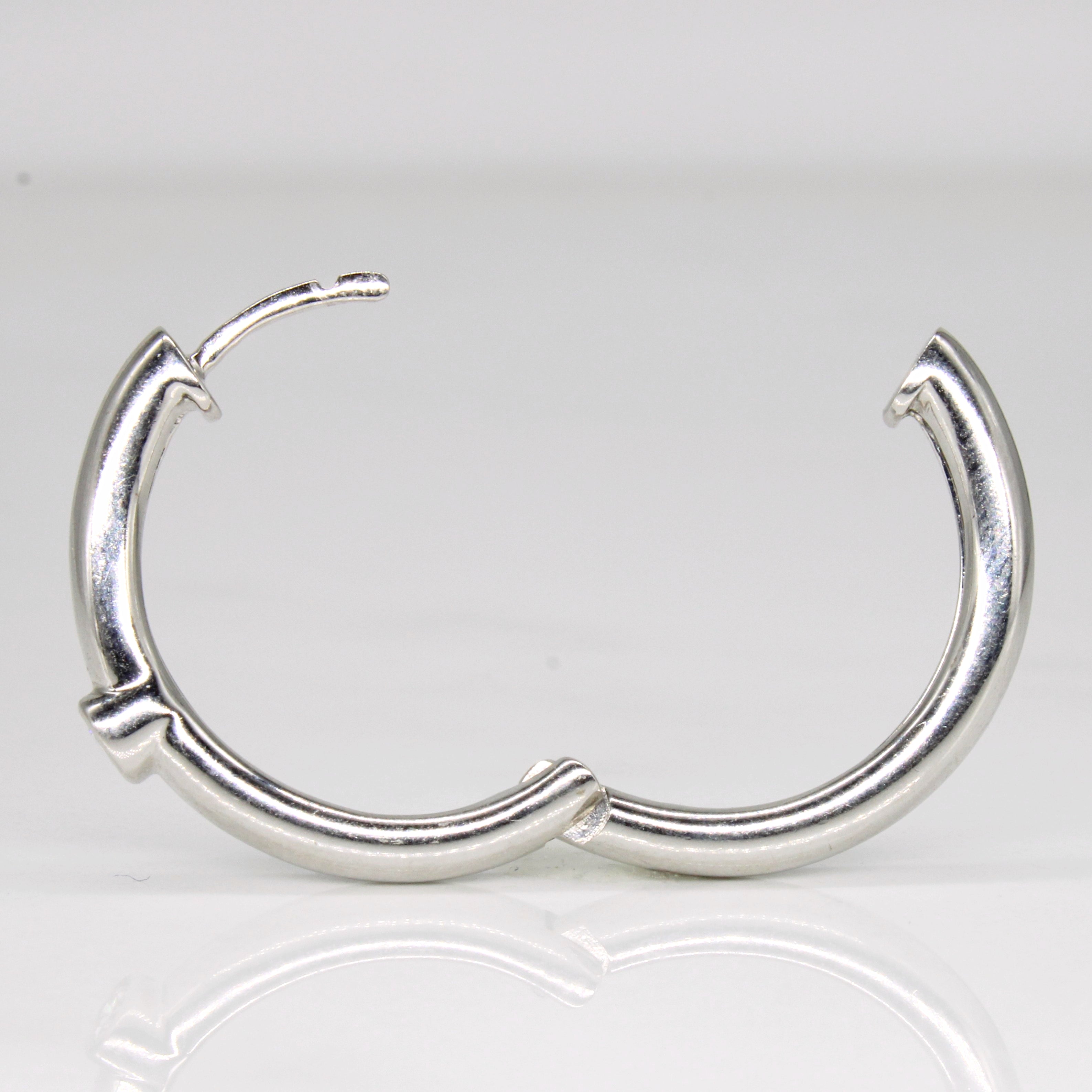 Bezel Set Diamond Hoop Earrings | 0.12ctw |