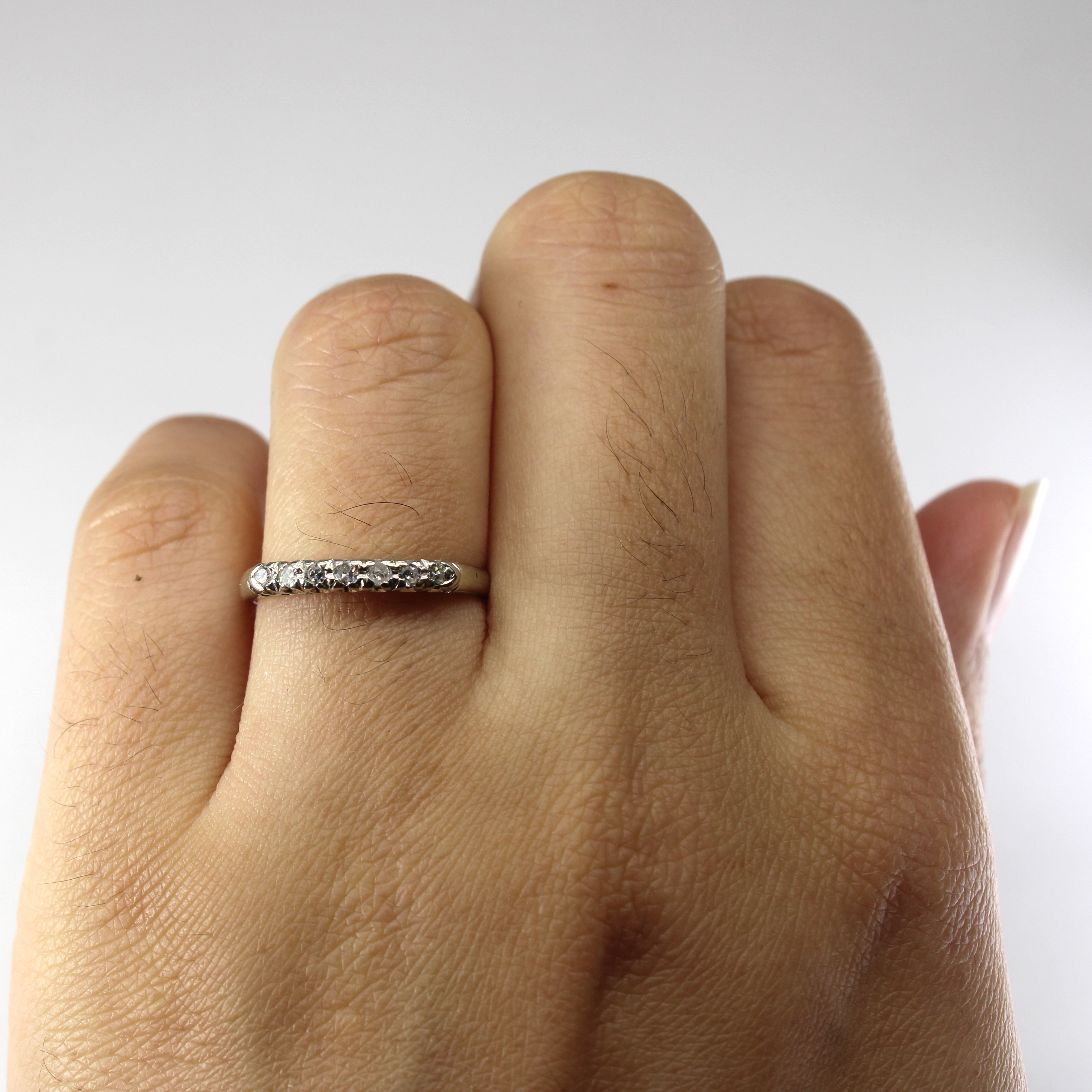 Pave Diamond Vintage Wedding Band | 0.11ctw | SZ 6.5 |