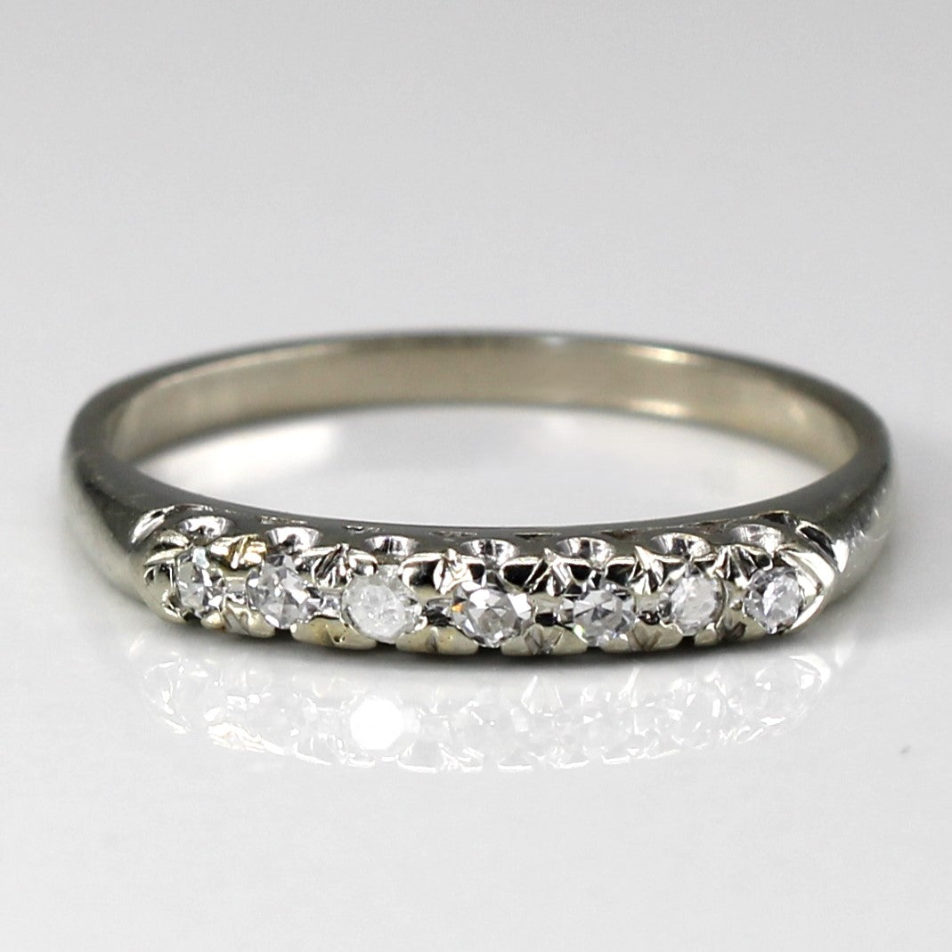 Pave Diamond Vintage Wedding Band | 0.11ctw | SZ 6.5 |