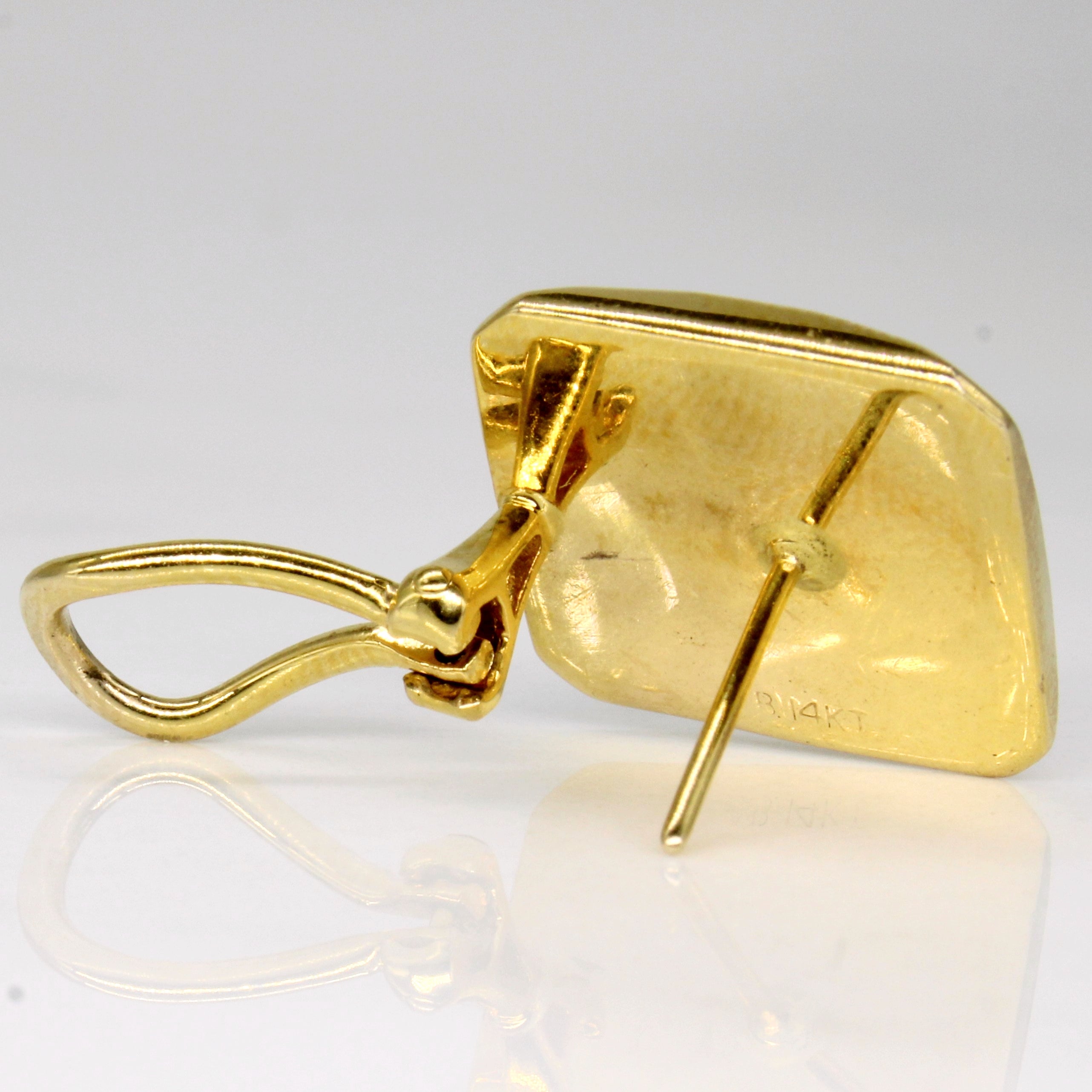 14k Yellow Gold Square Earrings