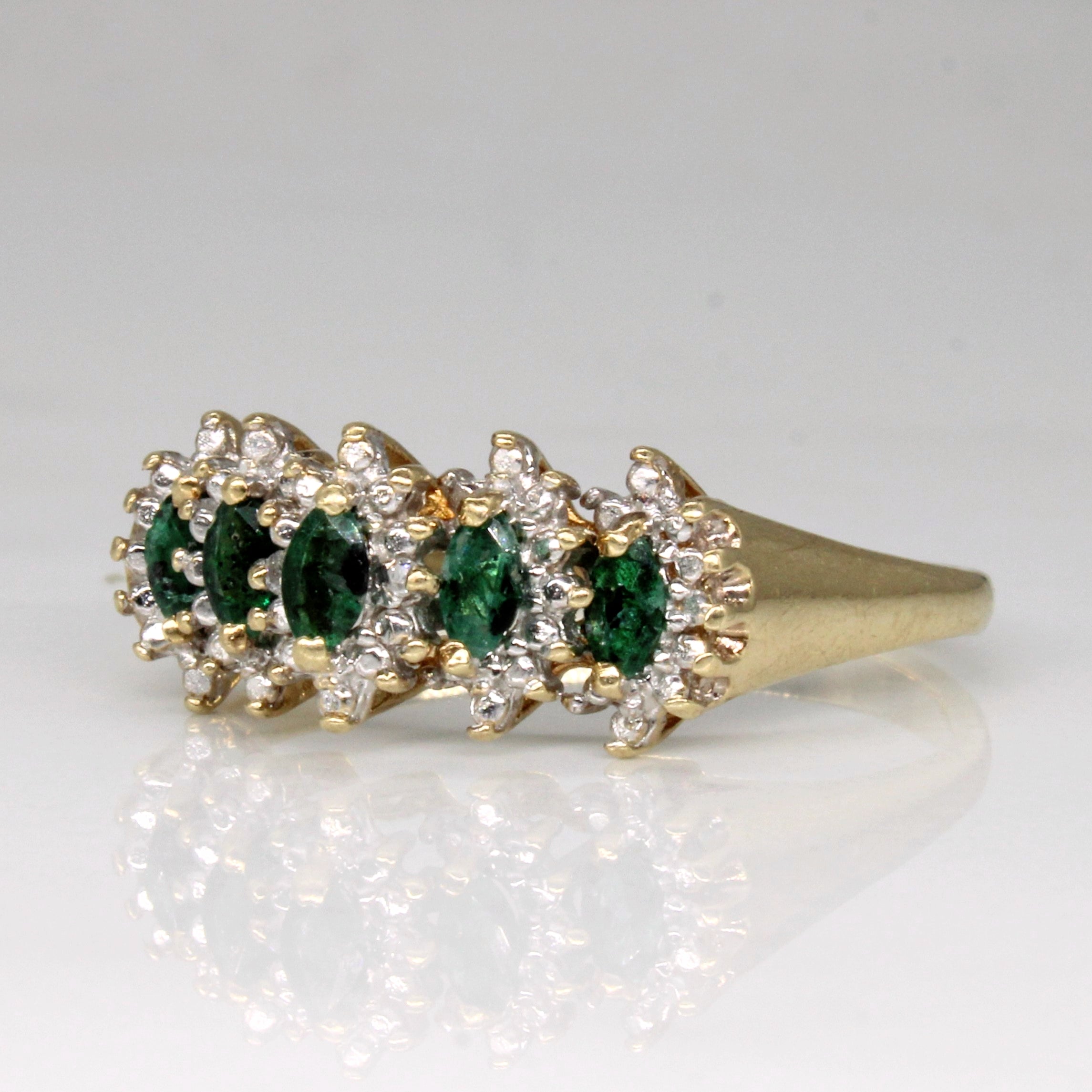 Emerald & Diamond Ring | 0.30ctw, 0.01ctw | SZ 10.5 |