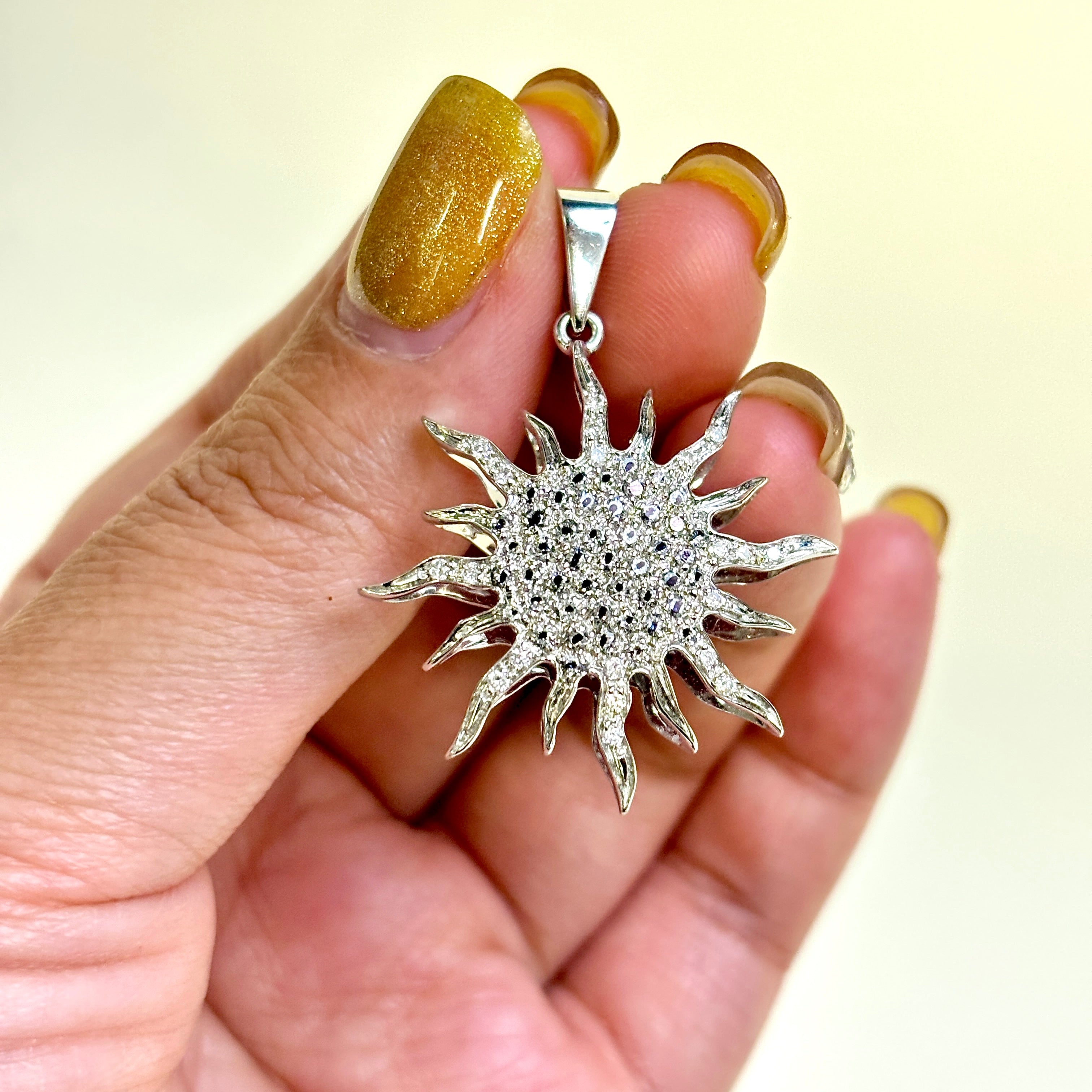 18k White Gold Diamond Sun Pendant | 0.54ctw