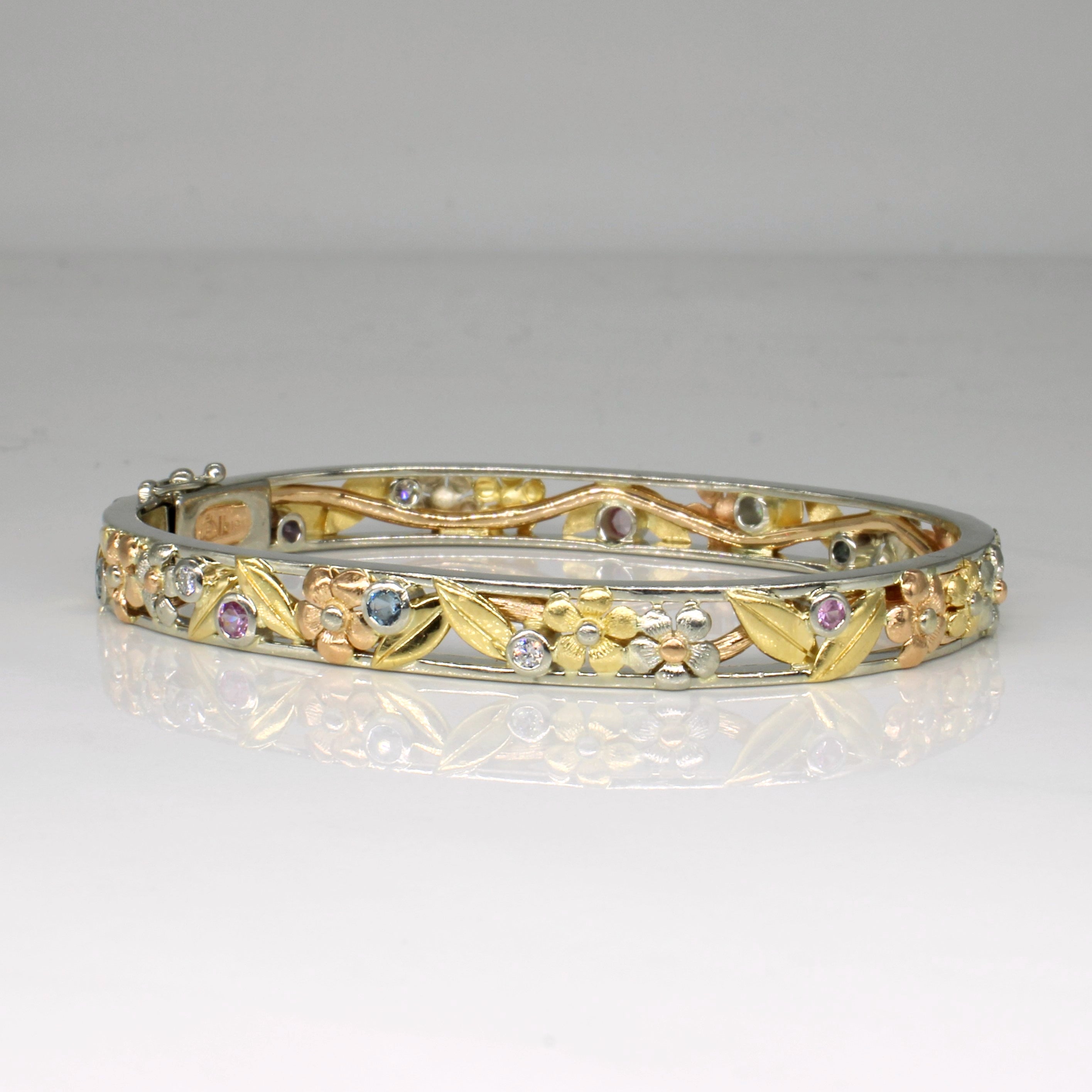 Multi Gem Floral Bracelet | 0.43ctw | 6" |