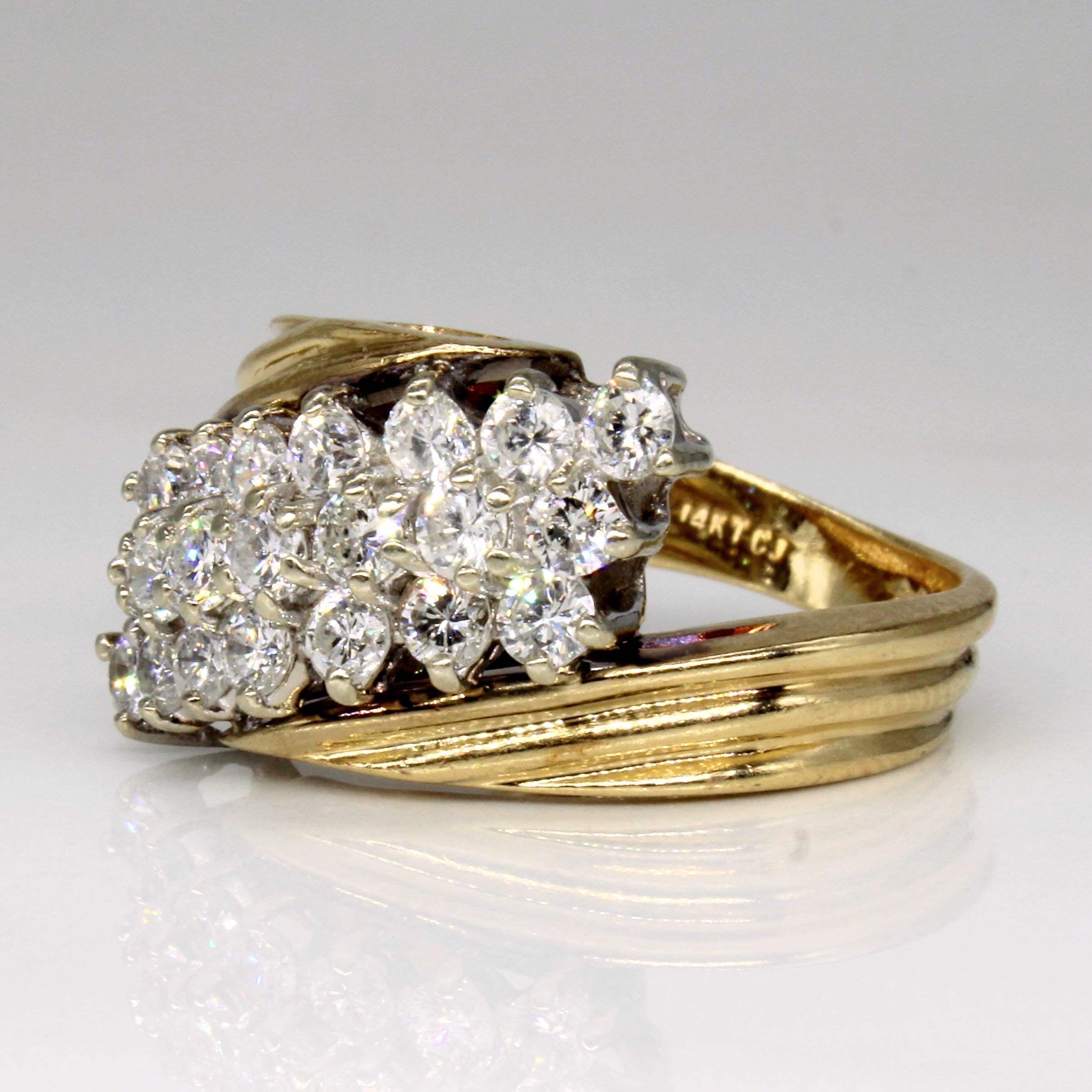 Bague cascade de diamants | 1,56 ct | Taille 6,75 |