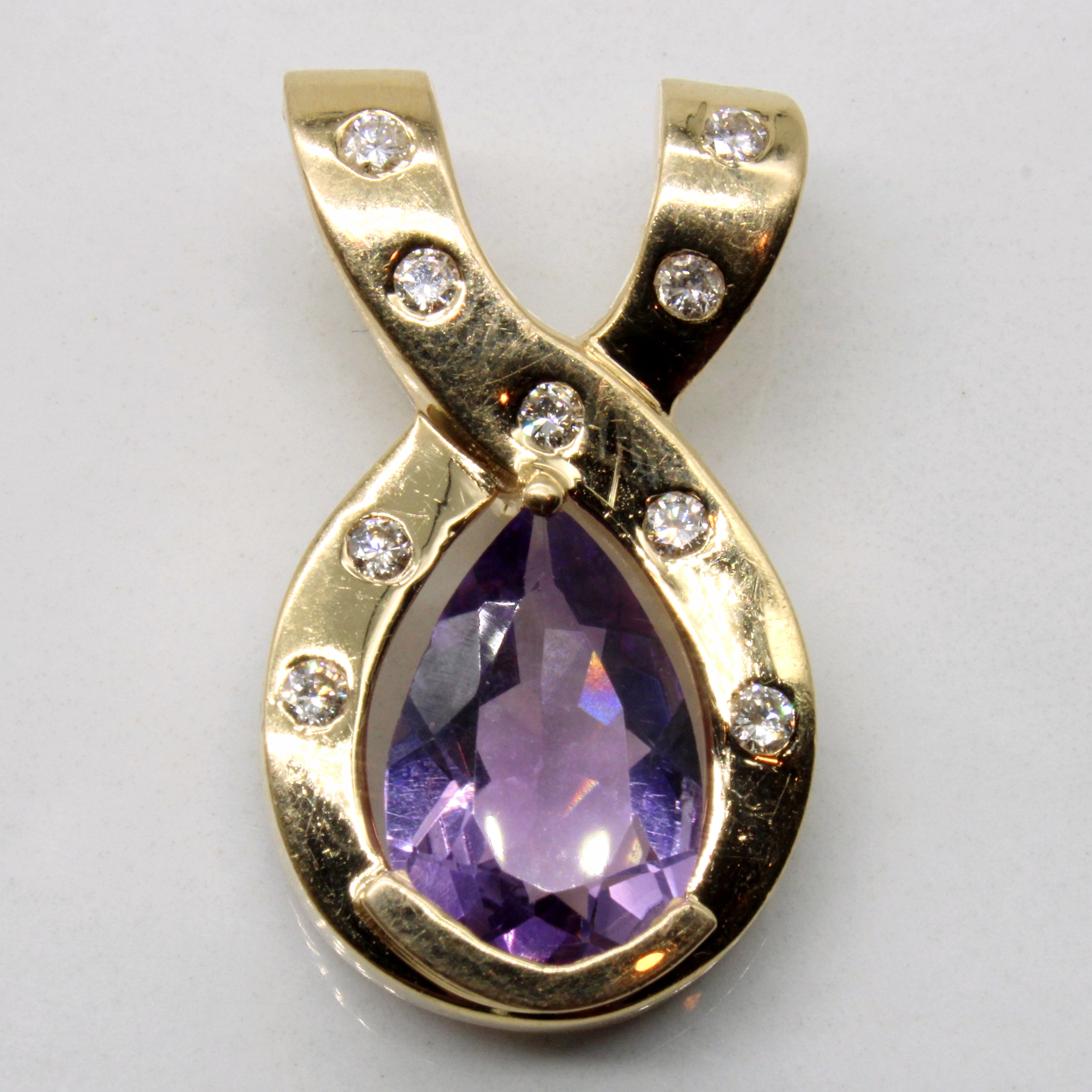 Amethyst & Diamond Pendant | 2.75ct, 0.23ctw |