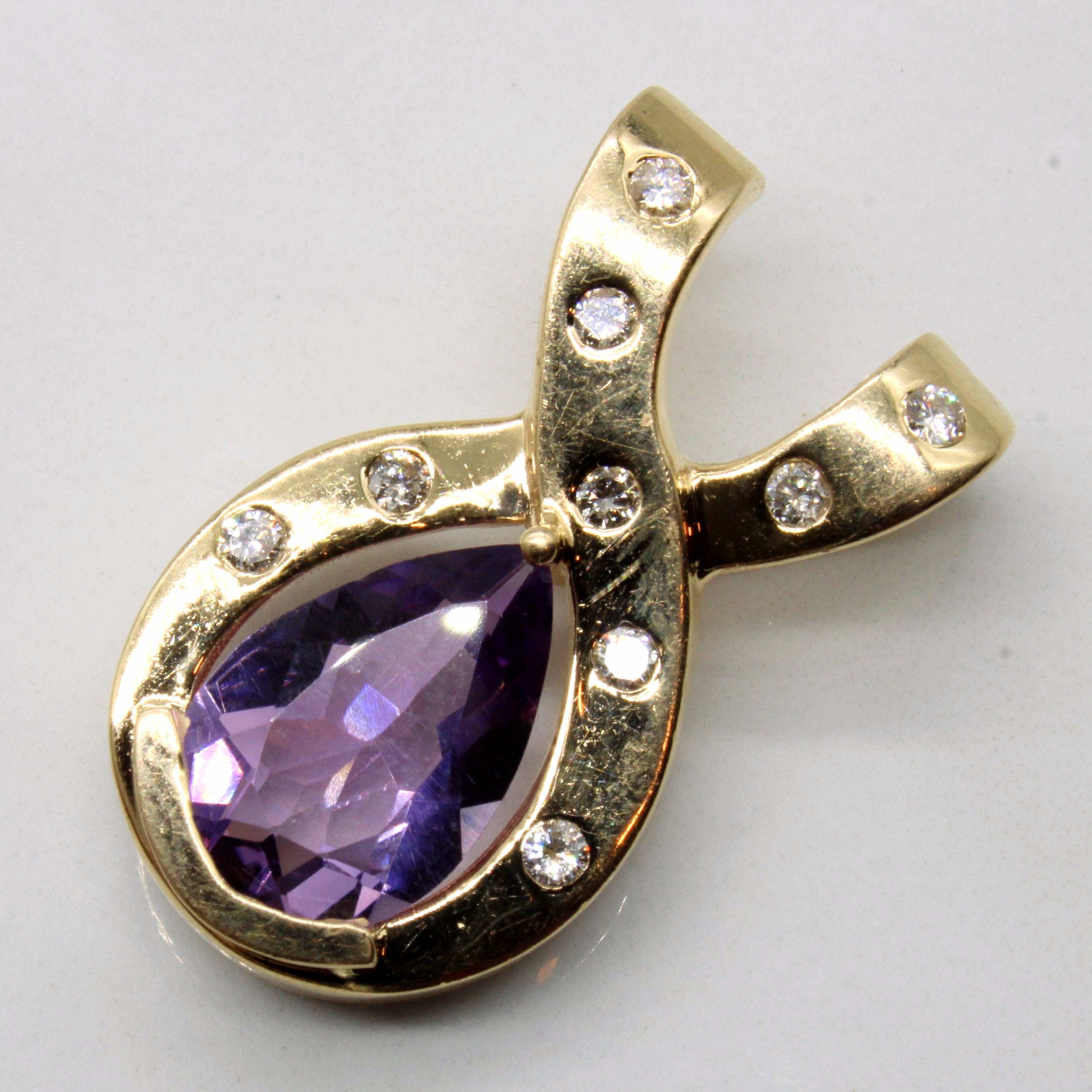 Amethyst & Diamond Pendant | 2.75ct, 0.23ctw |