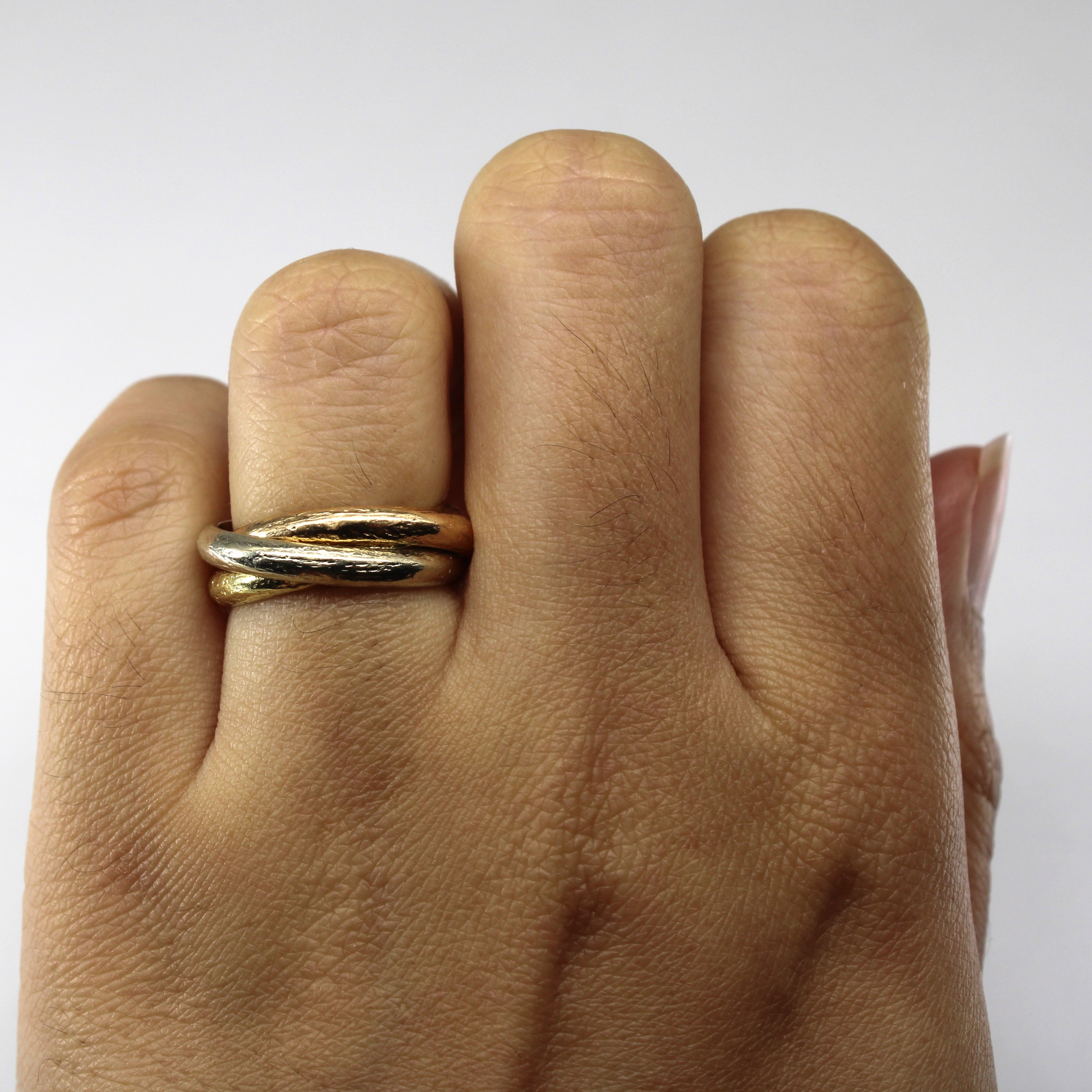 Vintage Italian Tri Tone Gold Rolo Ring | SZ 5 |