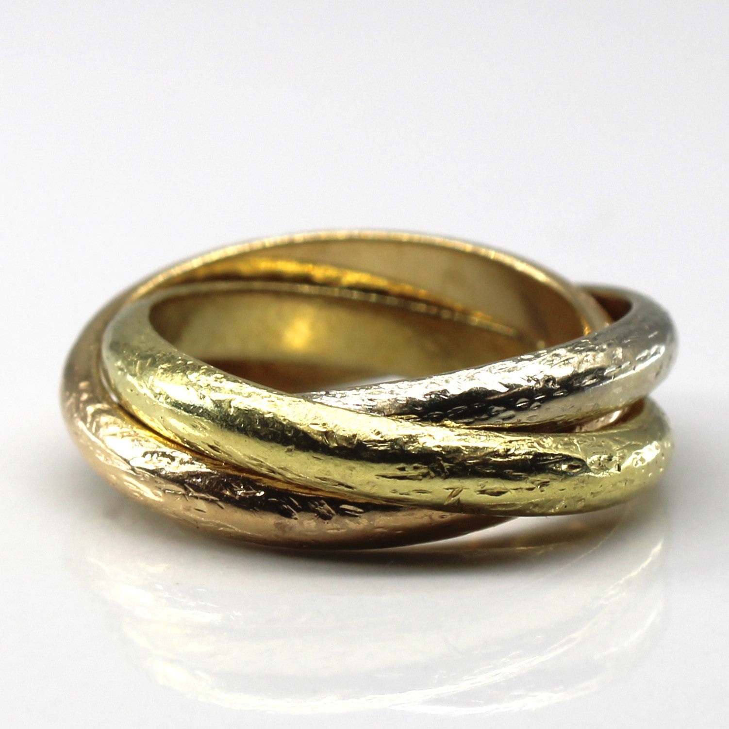 Vintage Italian Tri Tone Gold Rolo Ring | SZ 5 |
