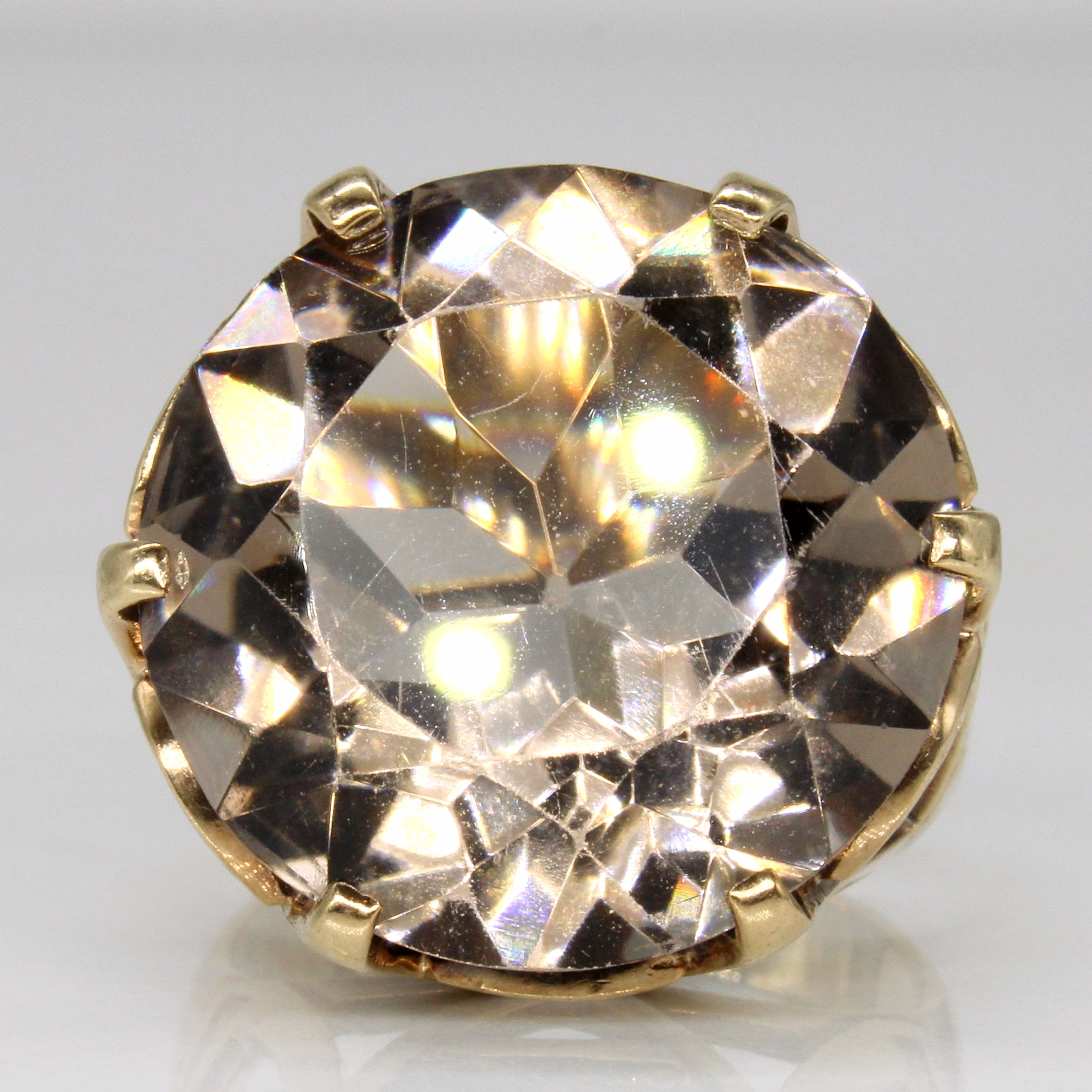 Bague cocktail en quartz fumé | 22,50 ct | Taille 8 |