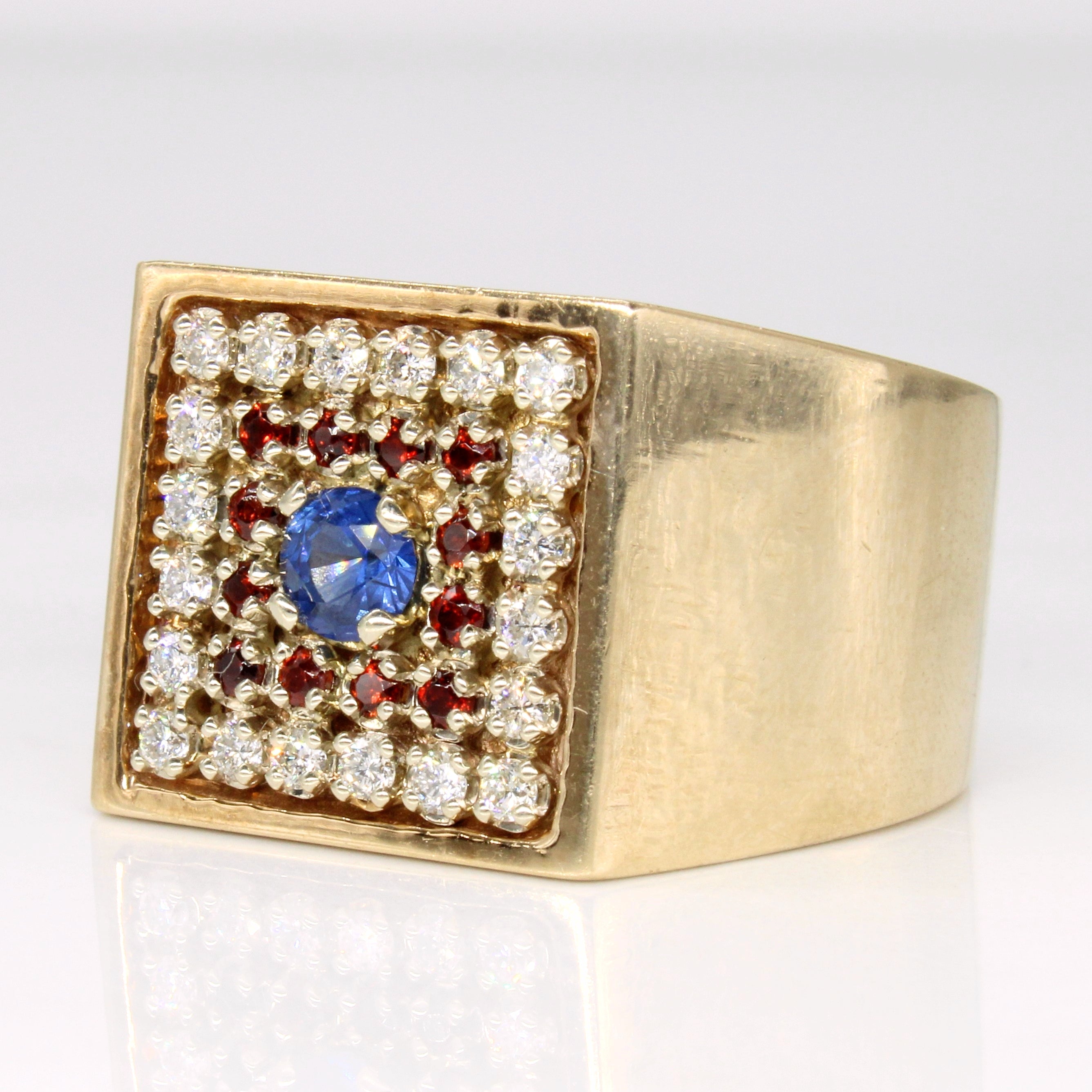 Multi Gem Cocktail Ring | 0.95ctw | SZ 13 |