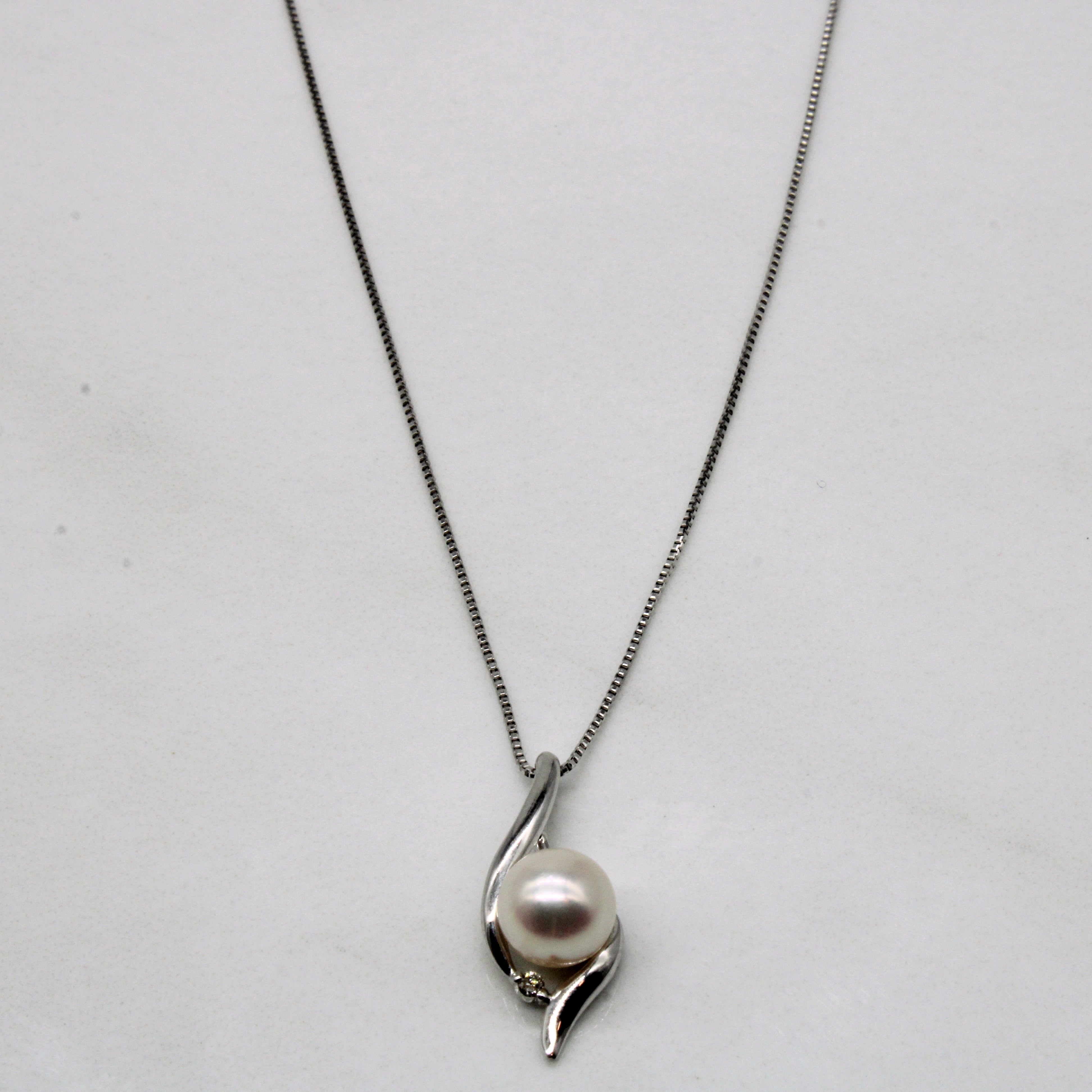 Pearl & Diamond Necklace | 0.01ct | 16" |