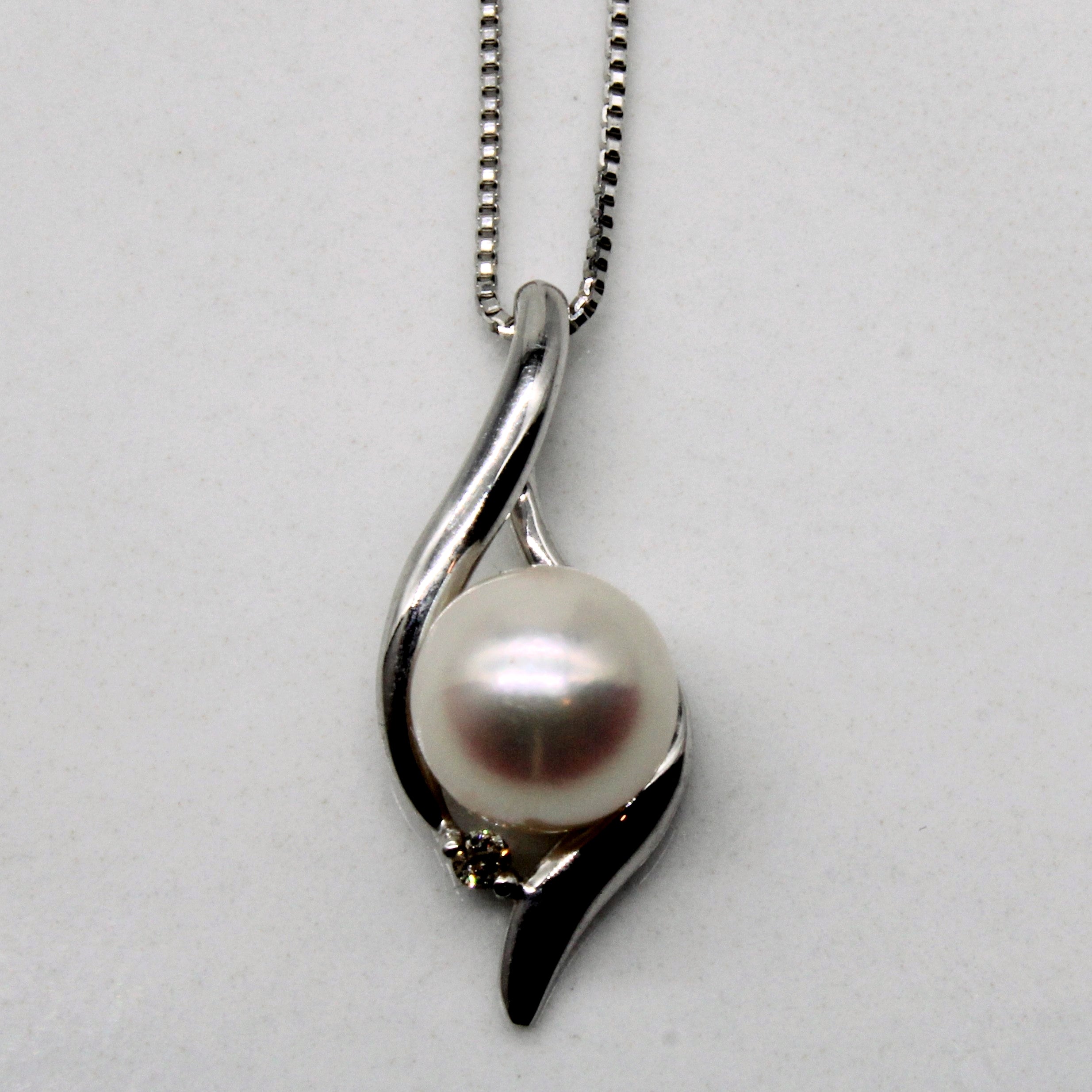 Pearl & Diamond Necklace | 0.01ct | 16" |