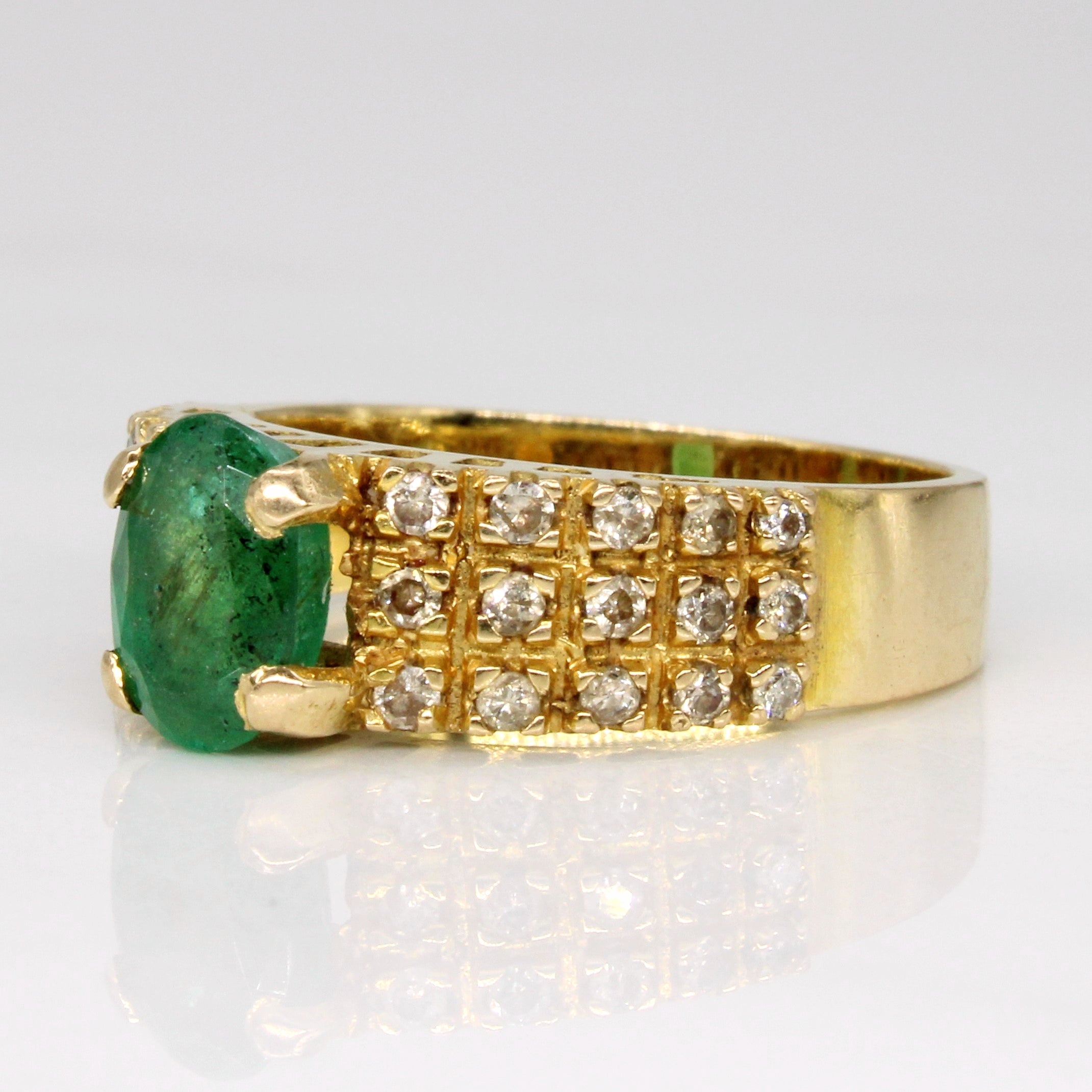 Emerald & Diamond Cocktail Ring | 1.00ct, 0.30ctw | SZ 6.25 |