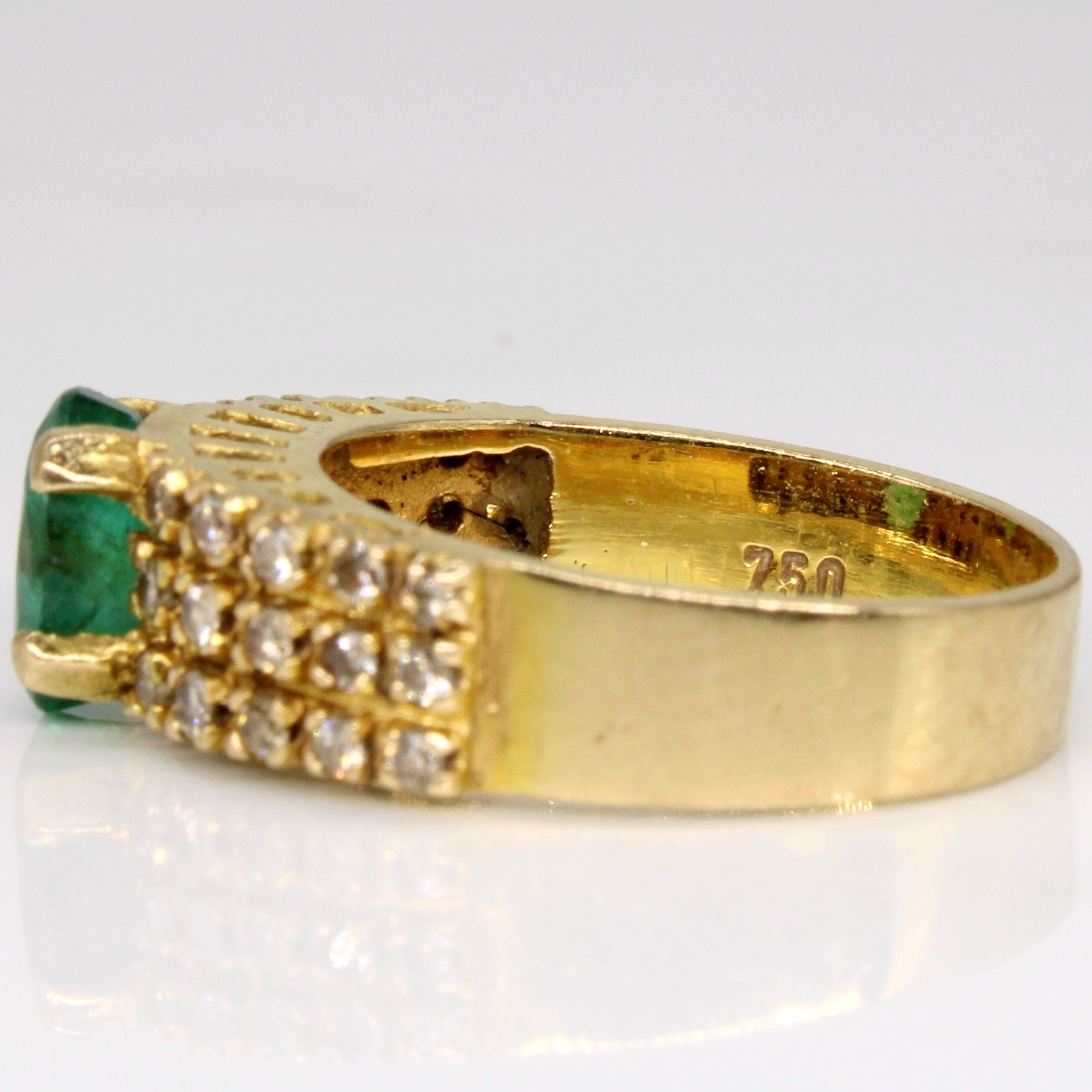 Emerald & Diamond Cocktail Ring | 1.00ct, 0.30ctw | SZ 6.25 |