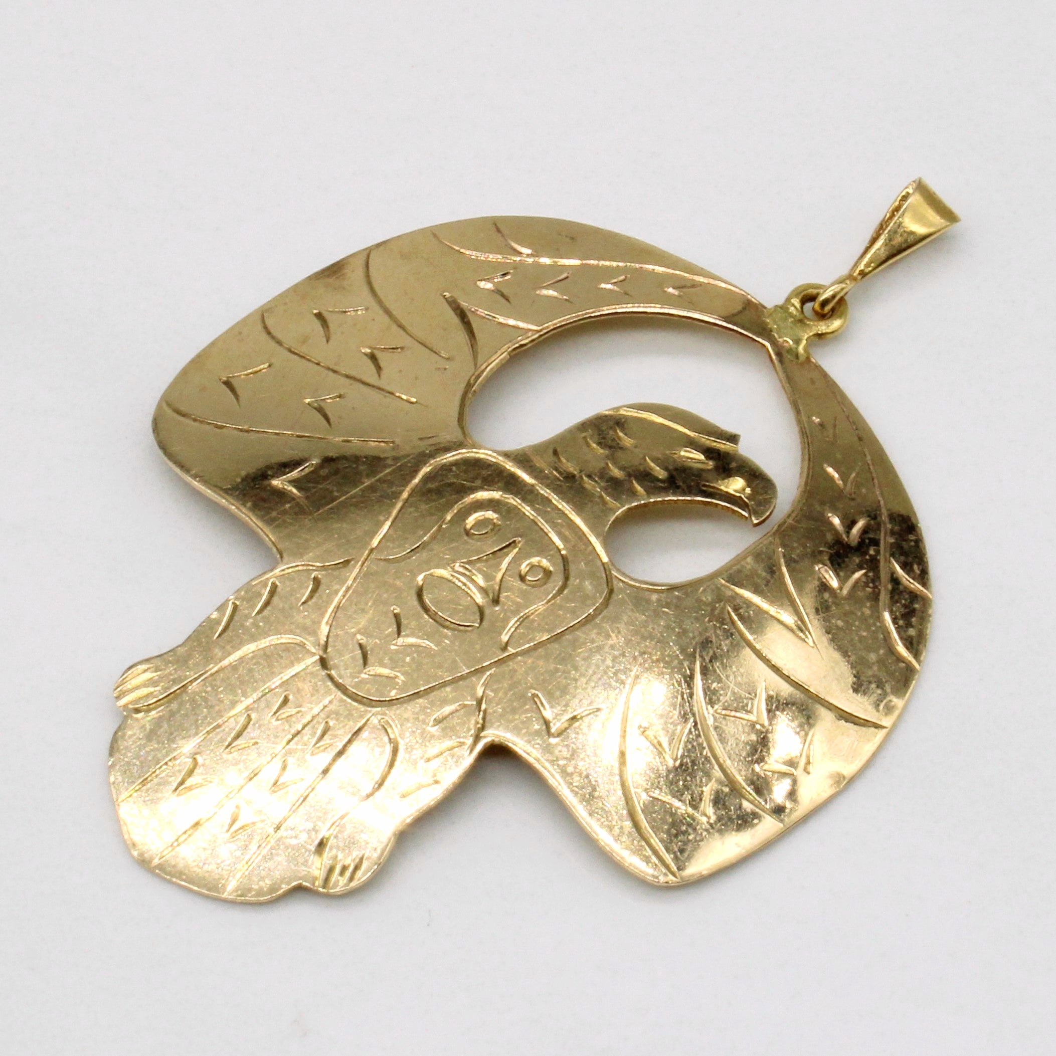 10k Yellow Gold Eagle Pendant