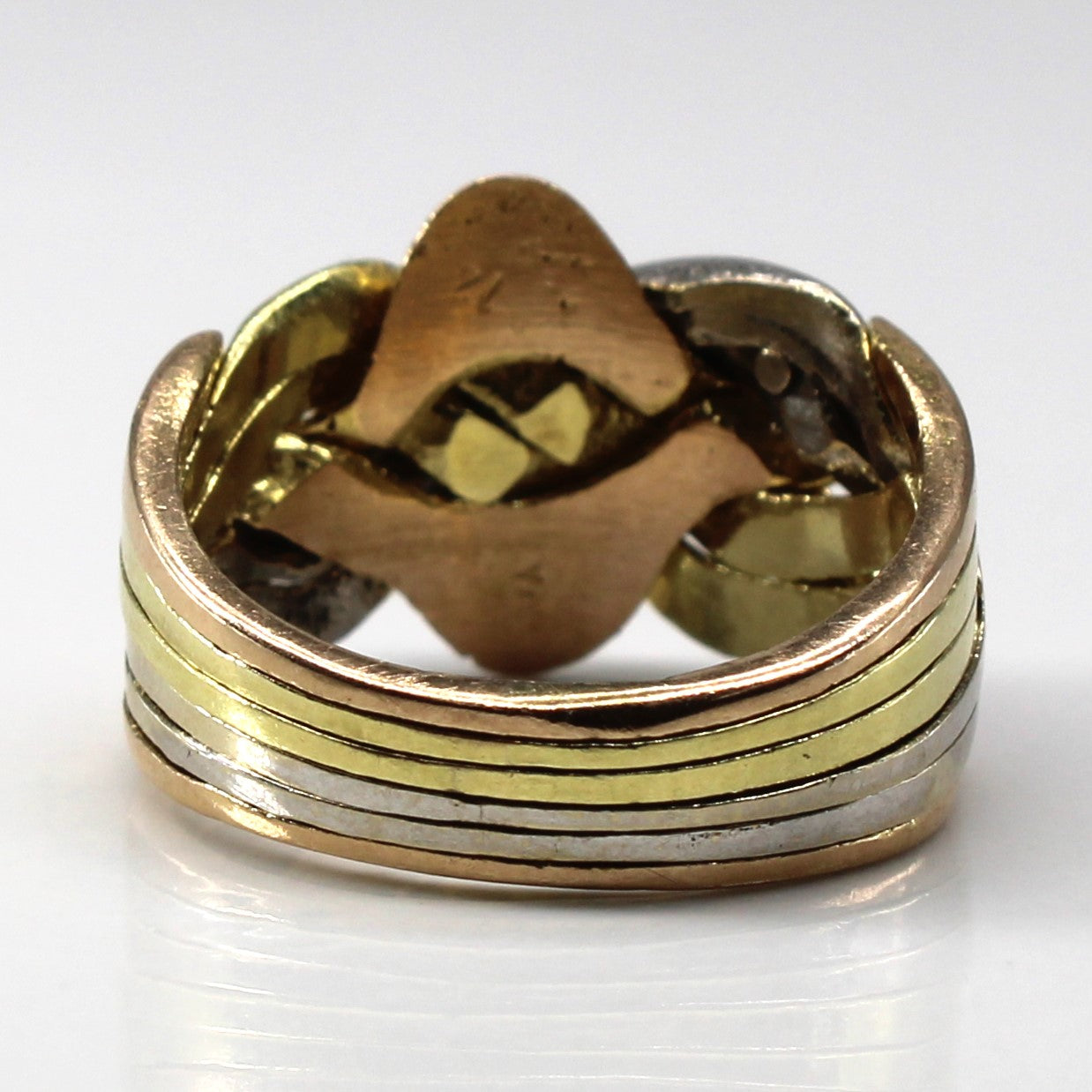 Tri Tone Gold Puzzle Ring | SZ 8.5 |