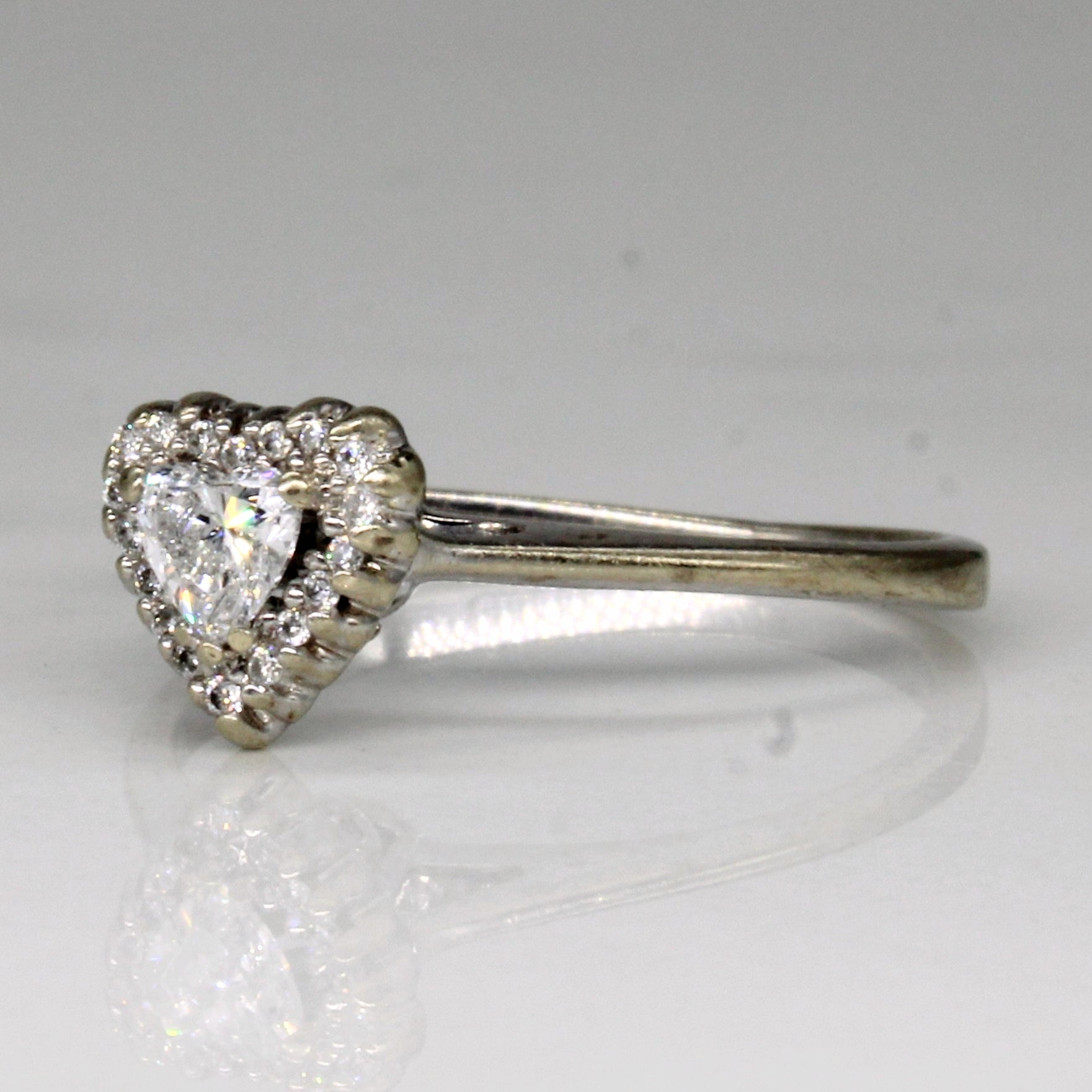 Bague de promesse en diamant taille cœur | 0,31 ct | Taille 6,25 |