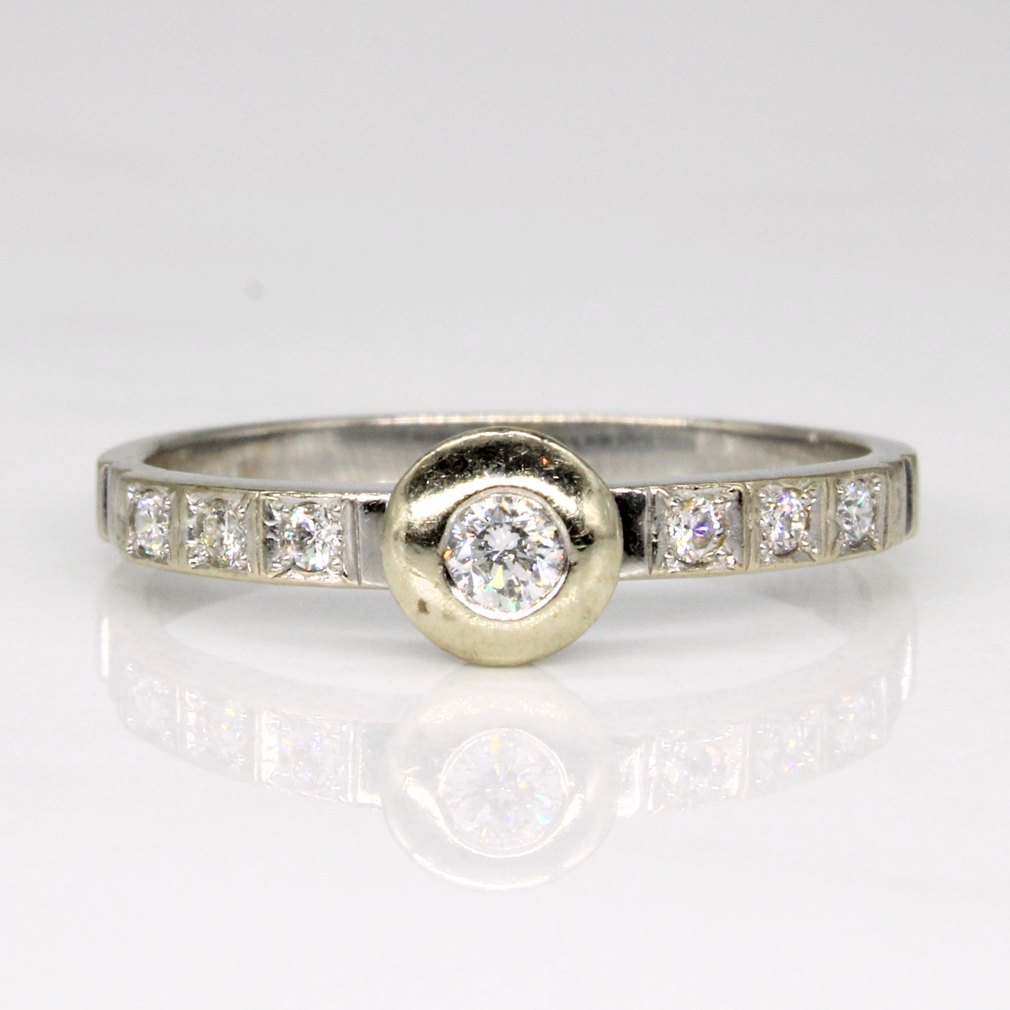 Flush Set Diamond Ring | 0.18ctw | SZ 7.25 |