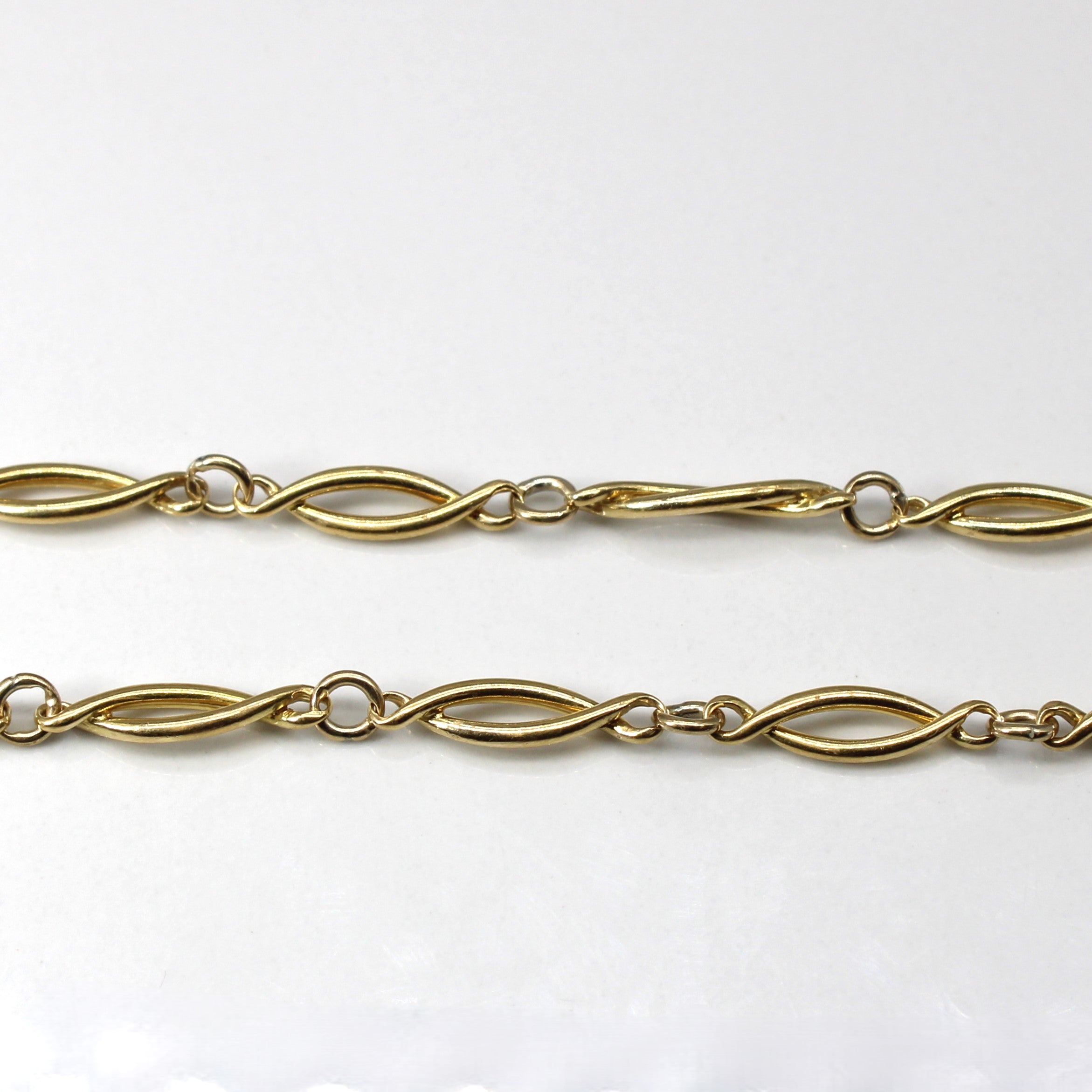 9k Yellow Gold Infinity Link Chain Bracelet | 7.5"|