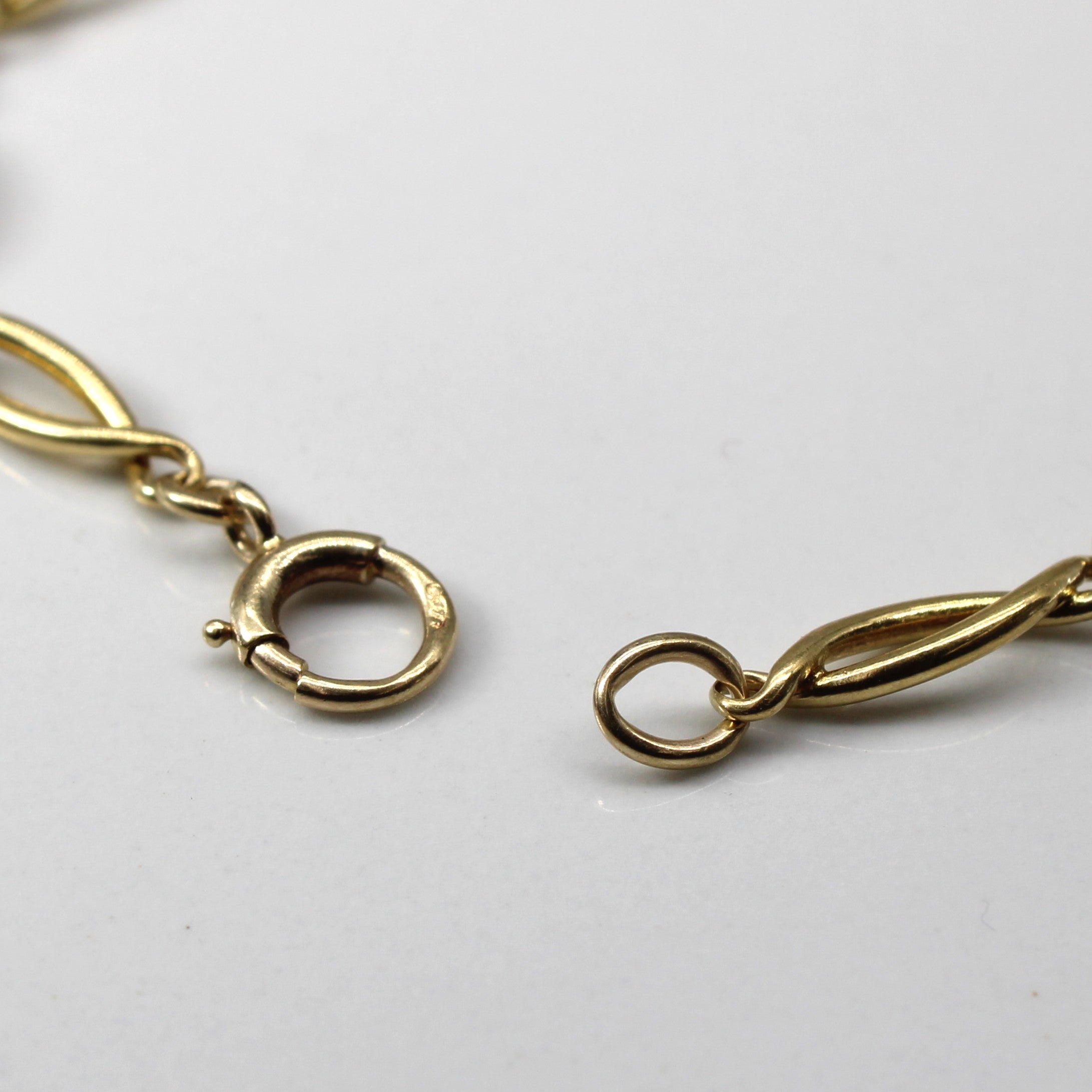 9k Yellow Gold Infinity Link Chain Bracelet | 7.5"|