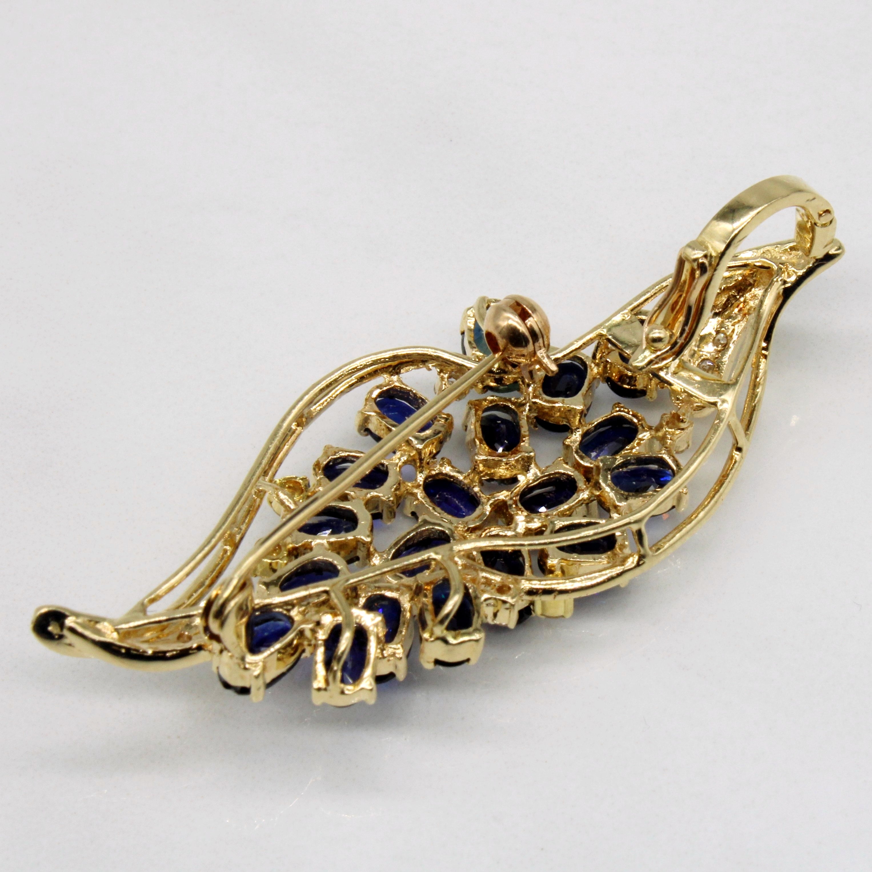 Sapphire & Diamond Modified Brooch & Pendant | 3.42ctw, 0.05ctw |