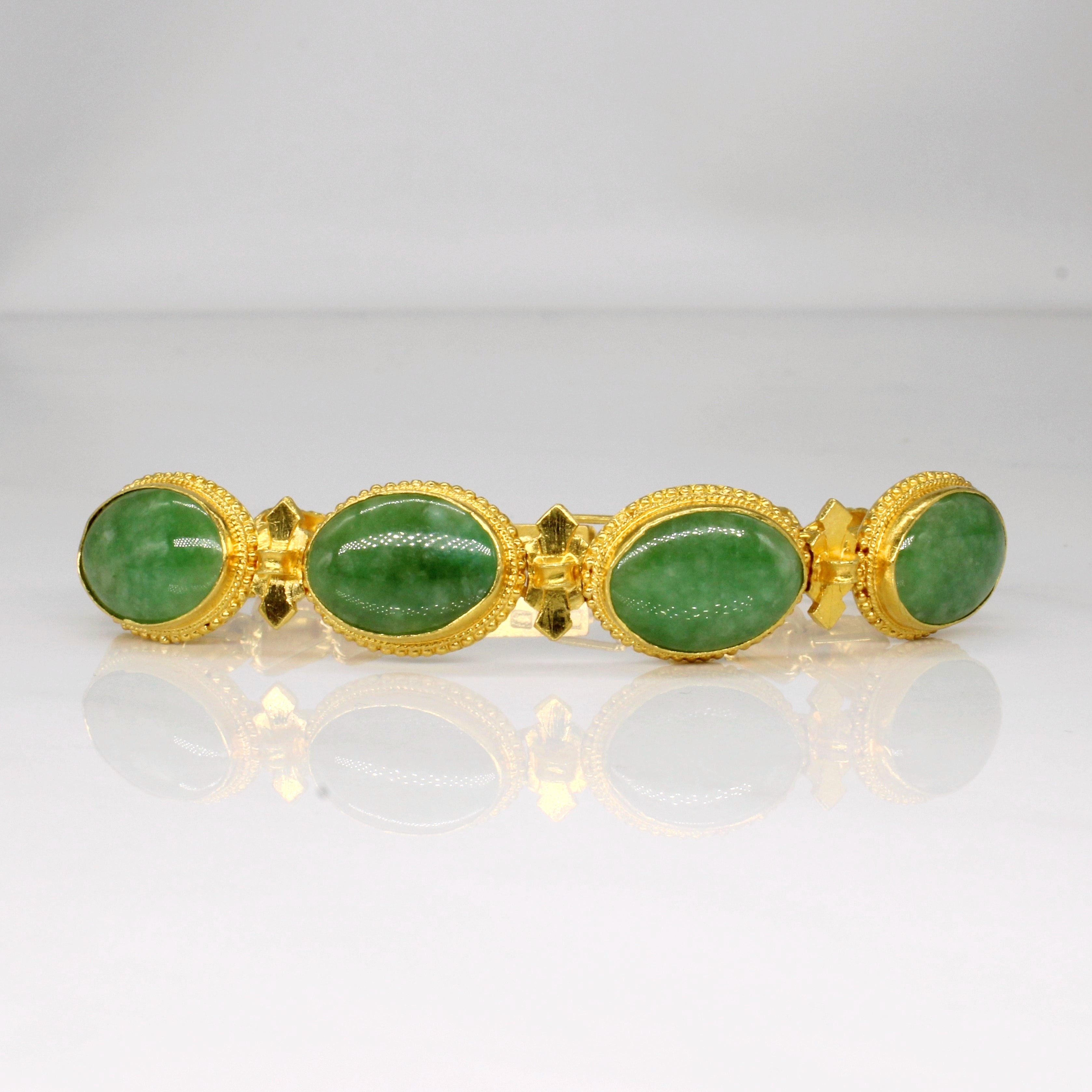 Jadeite 22k Bracelet | 18.00ctw | 6" |