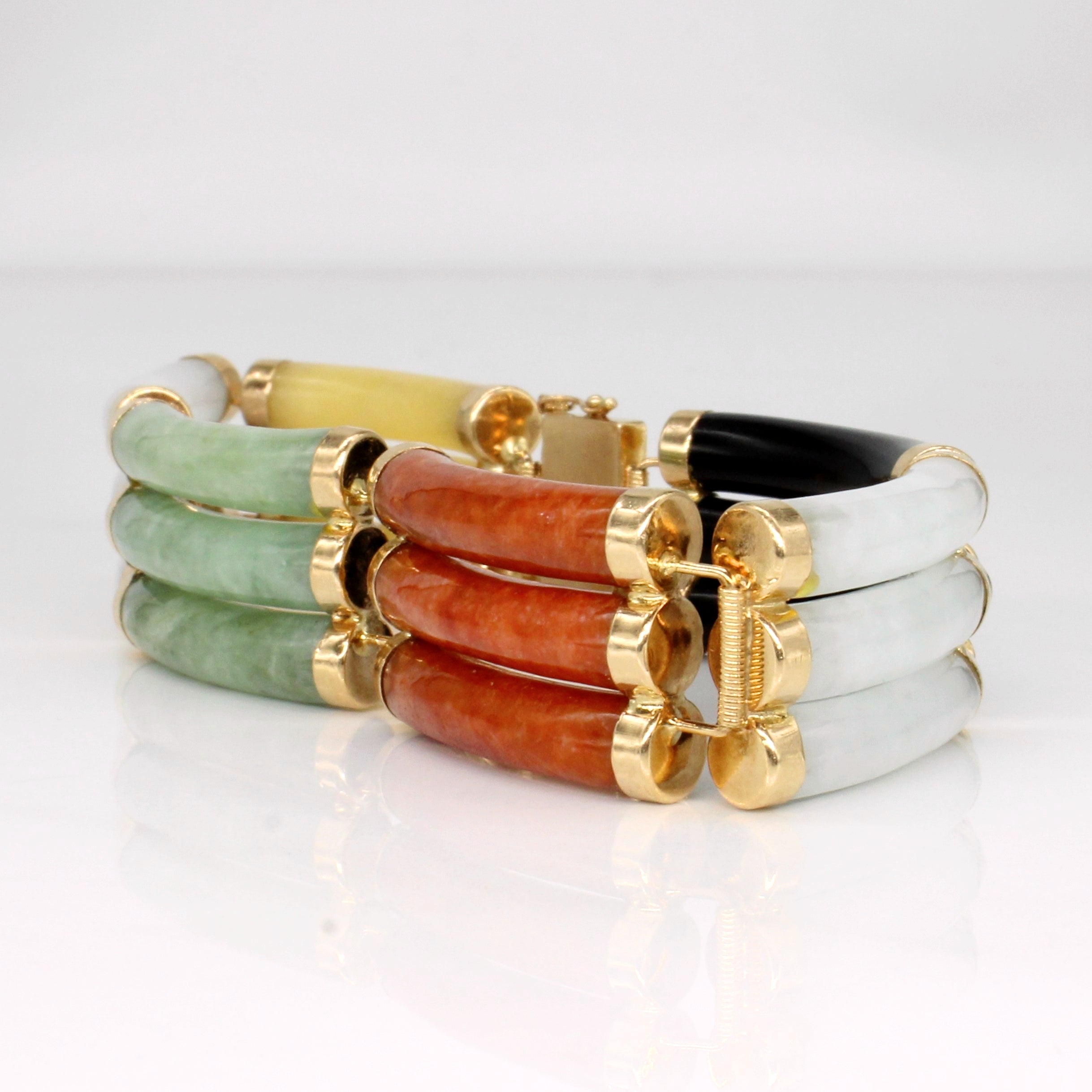 Multi Colour Jade Bracelet | 82.50ctw | 7.25" |